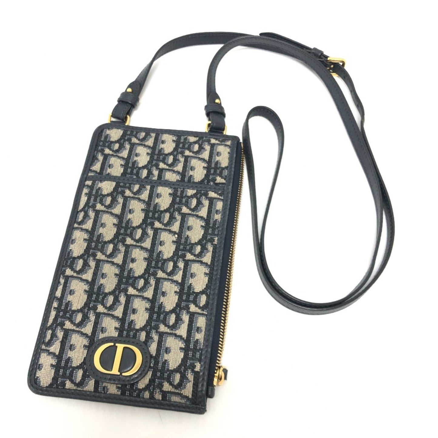 Dior Handbag Christian Shoulder Bag 2 Canvas Blue Navy
