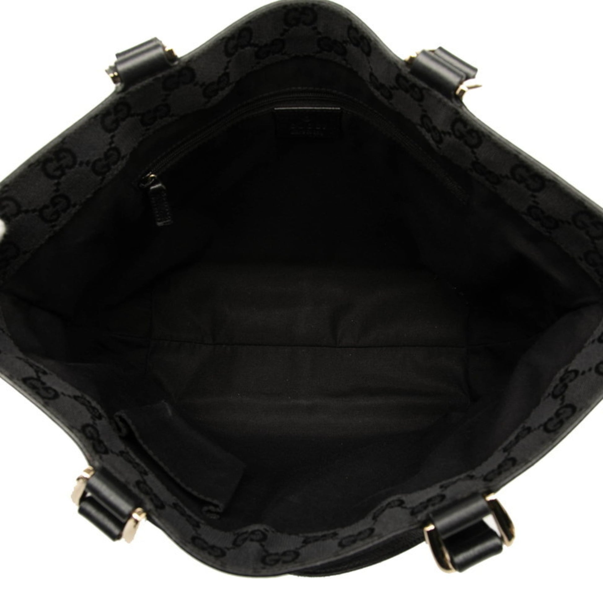 Gucci Black Leather Handbag Tote Bag