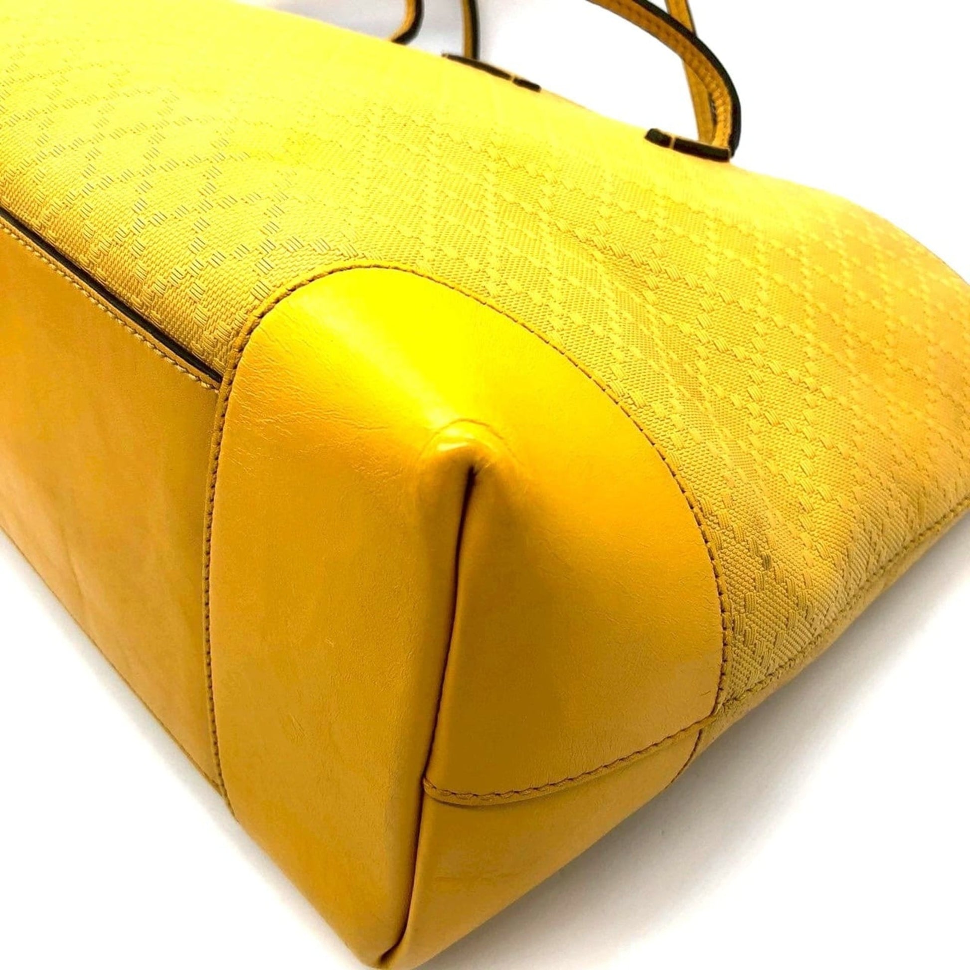 Gucci Diamante Yellow Leather Shoulder Bag Tote Bag