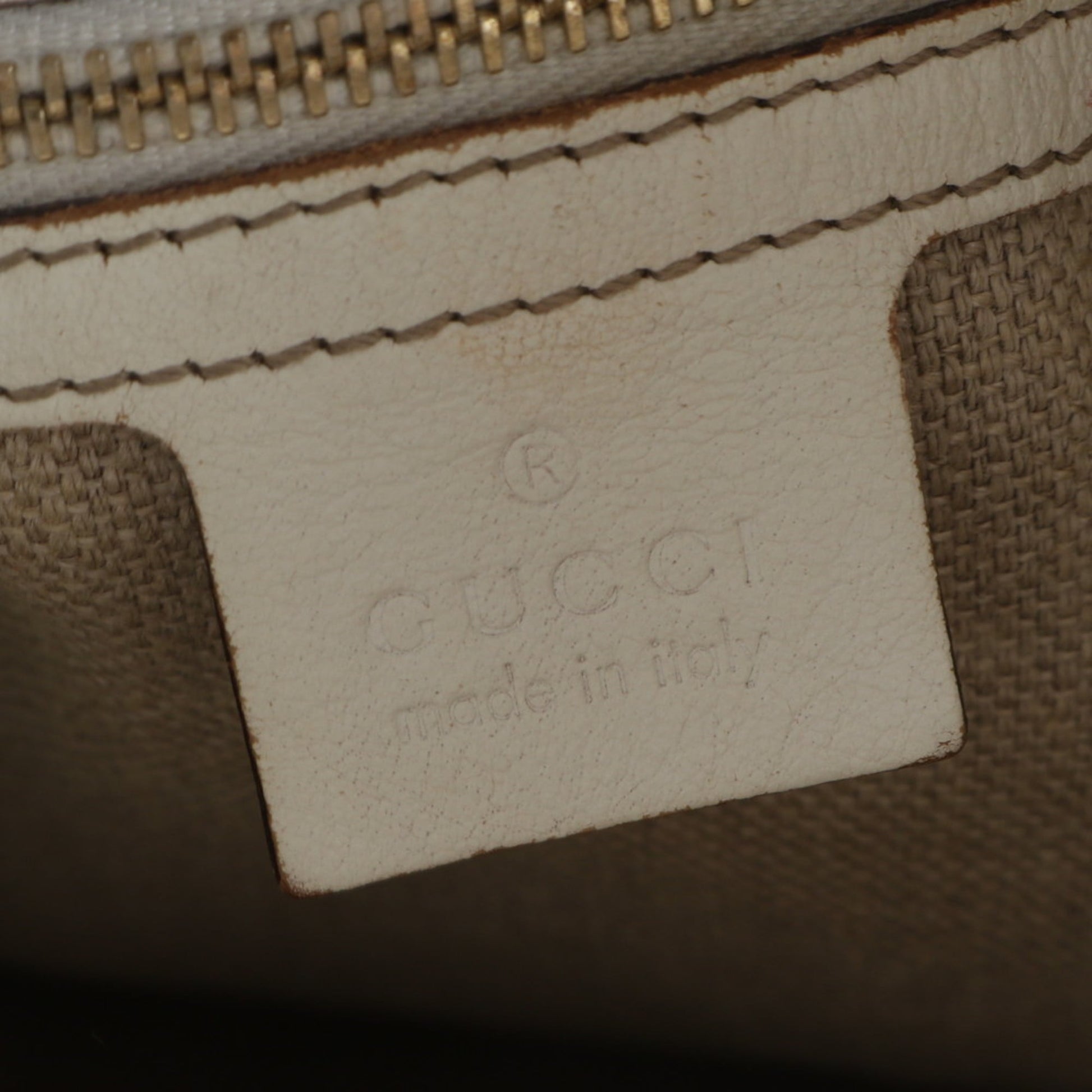 Gucci Brown Leather Canvas Shoulder Bag