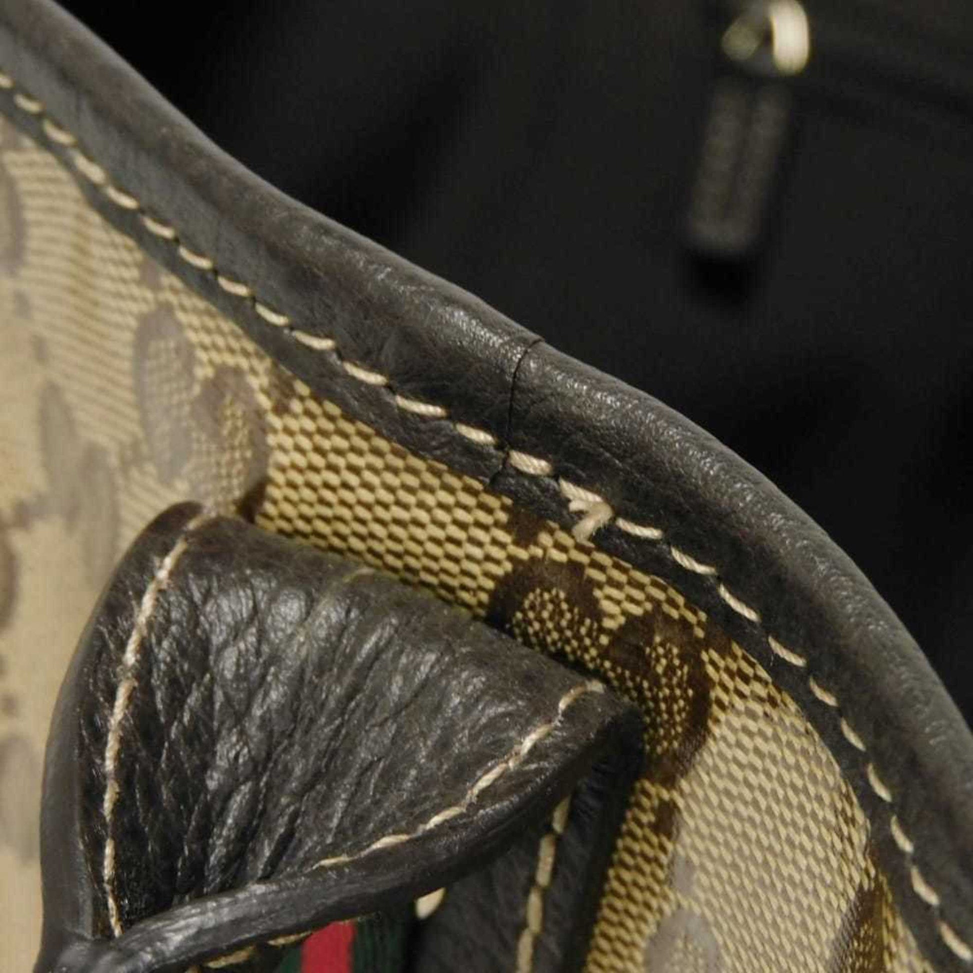 Gucci Beige Brown Gg Crystal Canvas Vinyl Coated Canvas Shoulder Bag Tote Bag