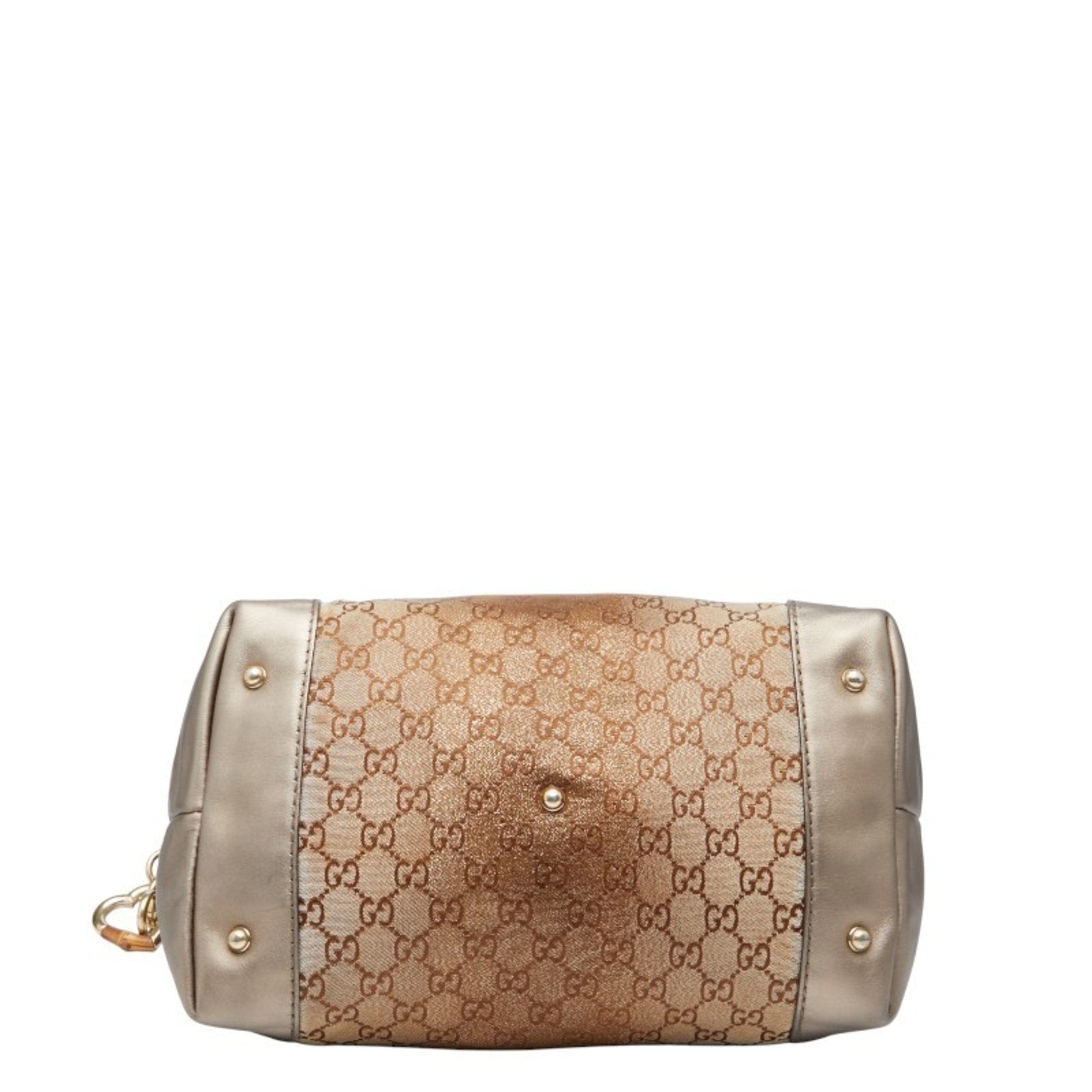 Gucci Brown Canvas Leather Shoulder Bag