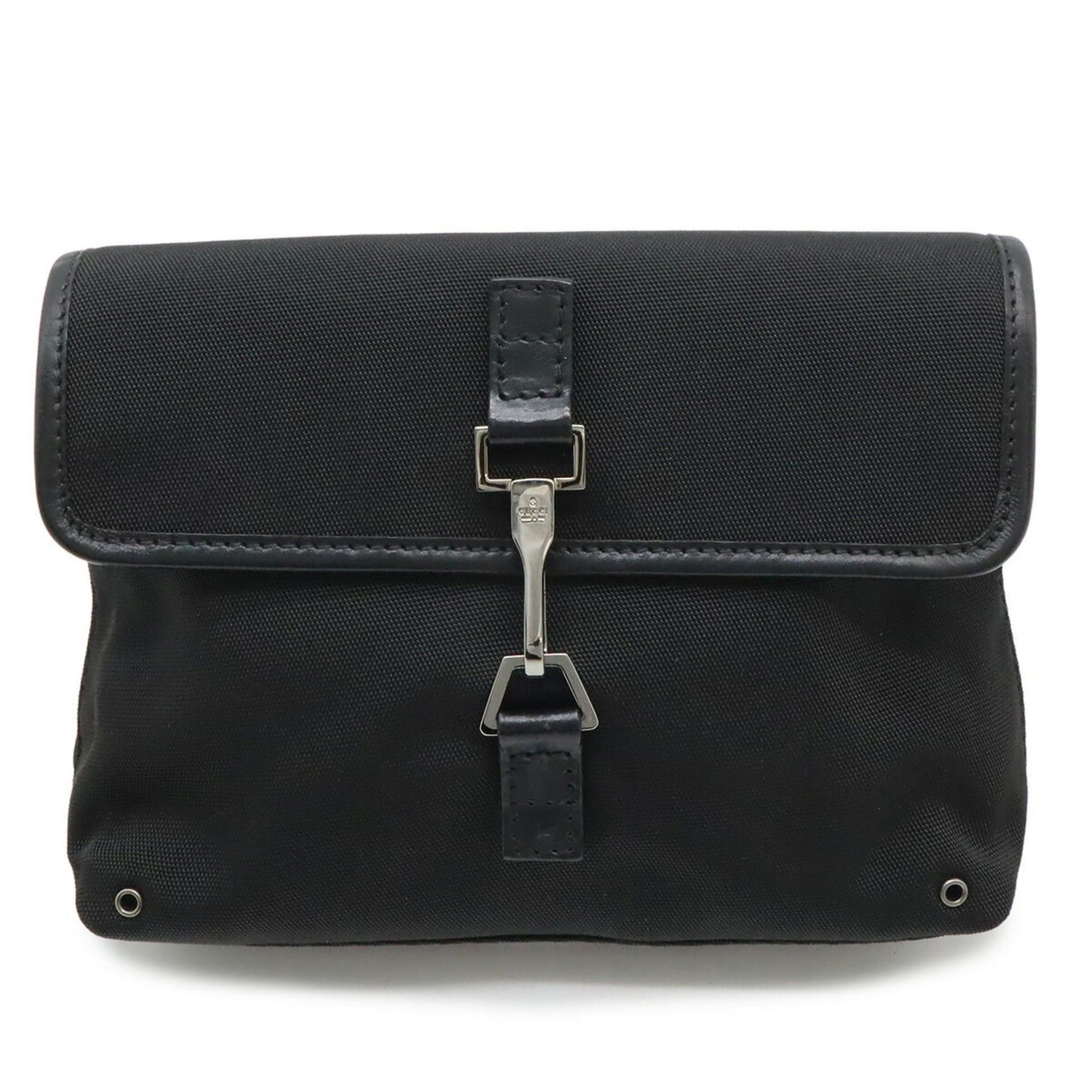 Gucci Black Nylon Canvas Leather Fanny Pack