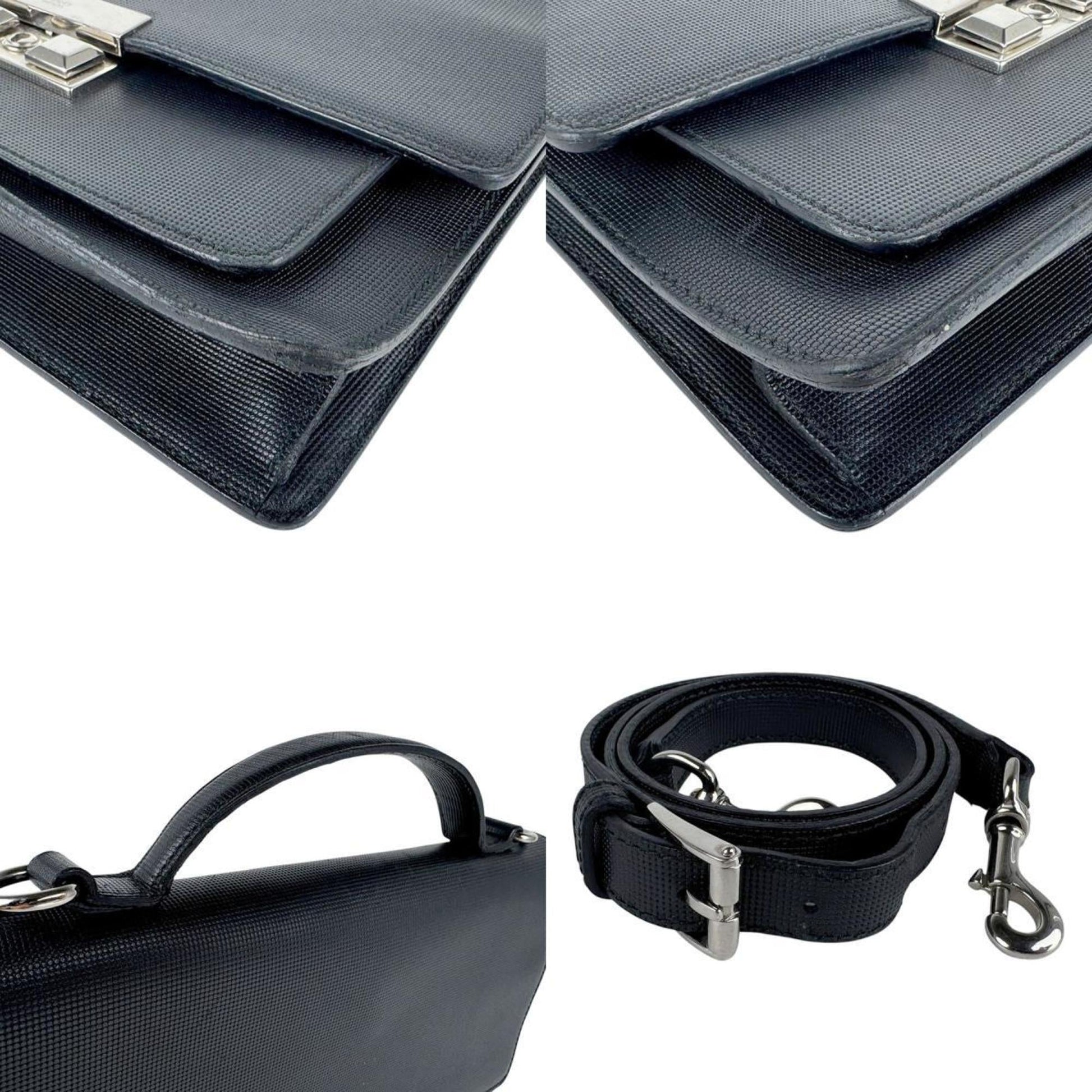 Gucci Black Leather Handbag Shoulder Bag