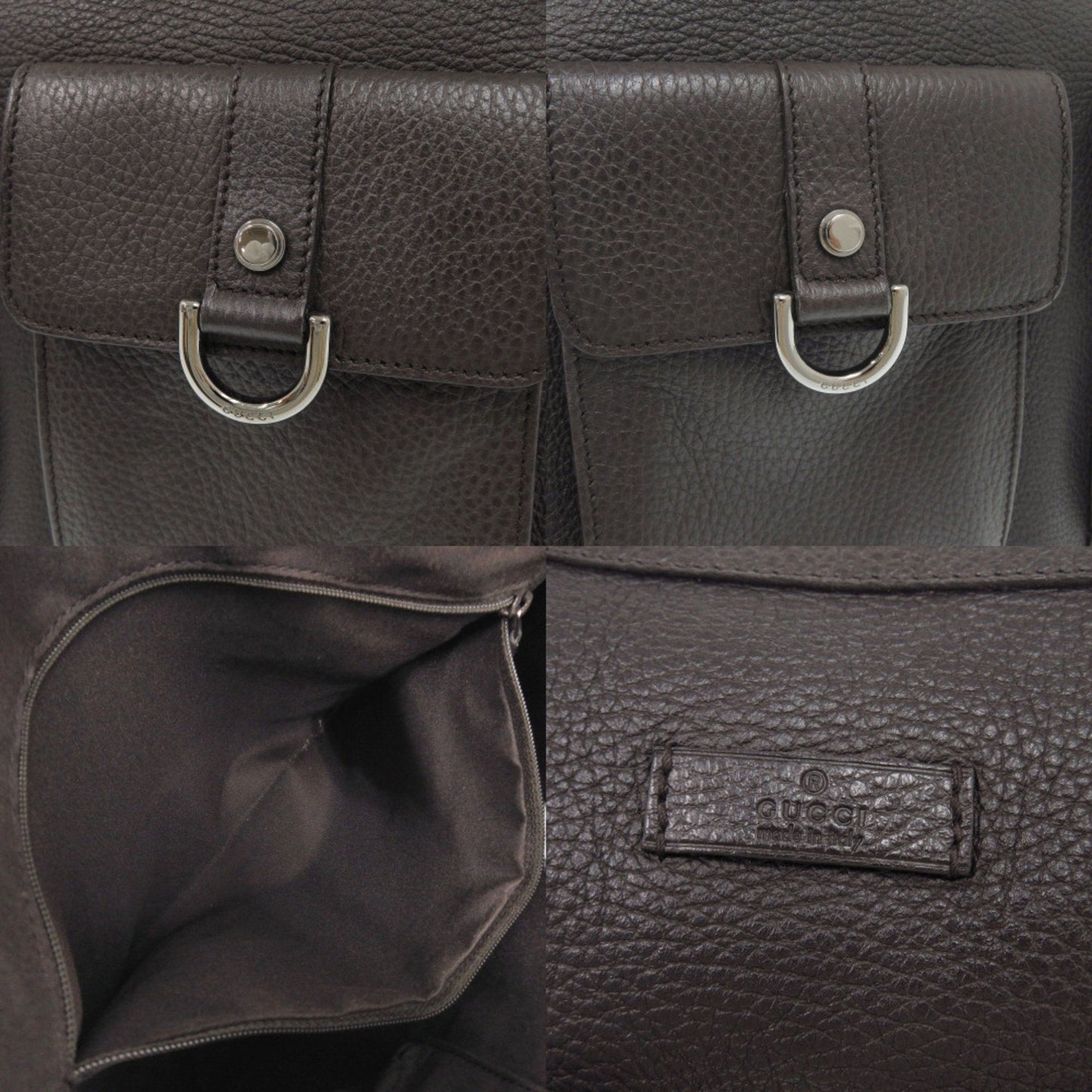 Gucci Dark Brown Leather Handbag Shoulder Bag