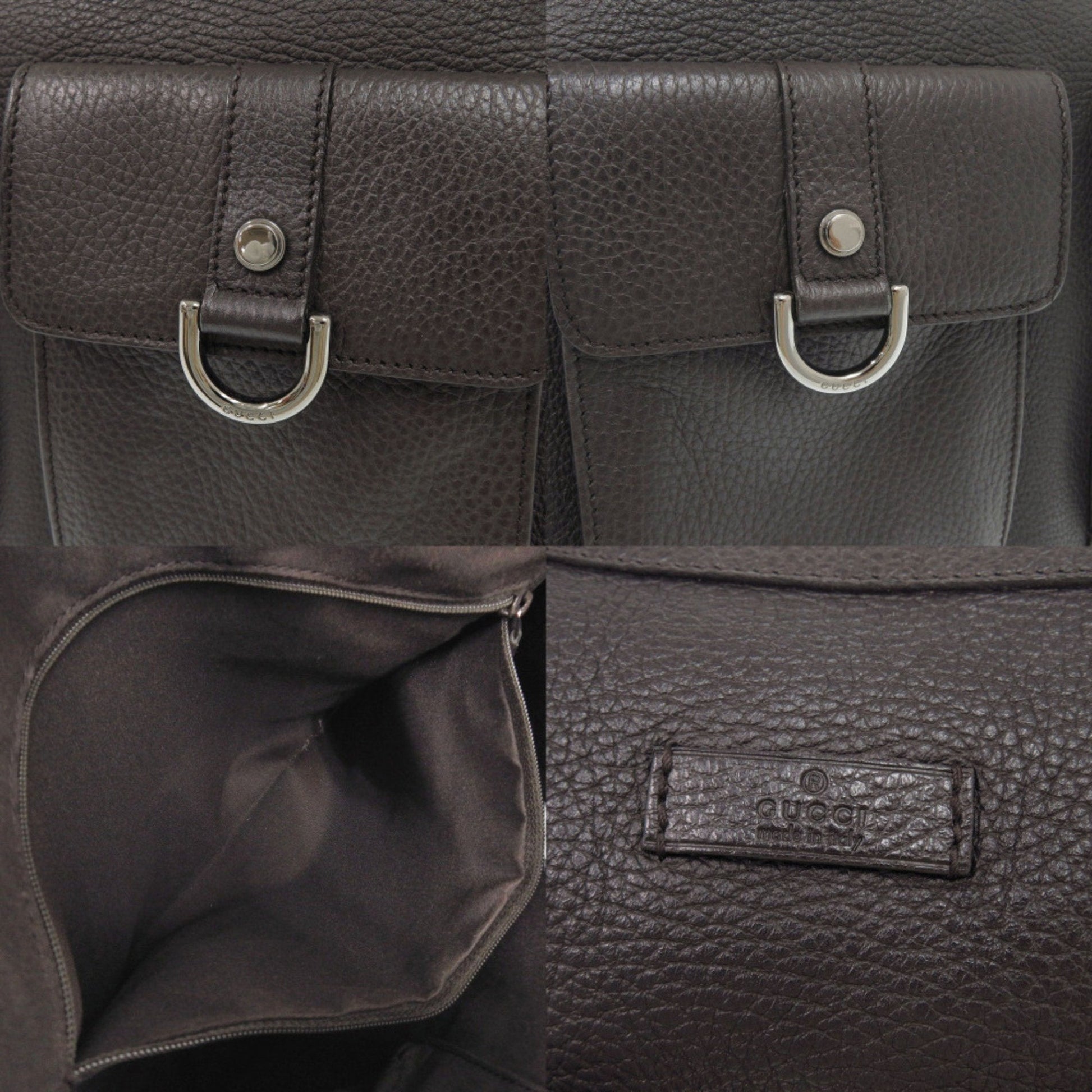 Gucci Dark Brown Leather Handbag Shoulder Bag