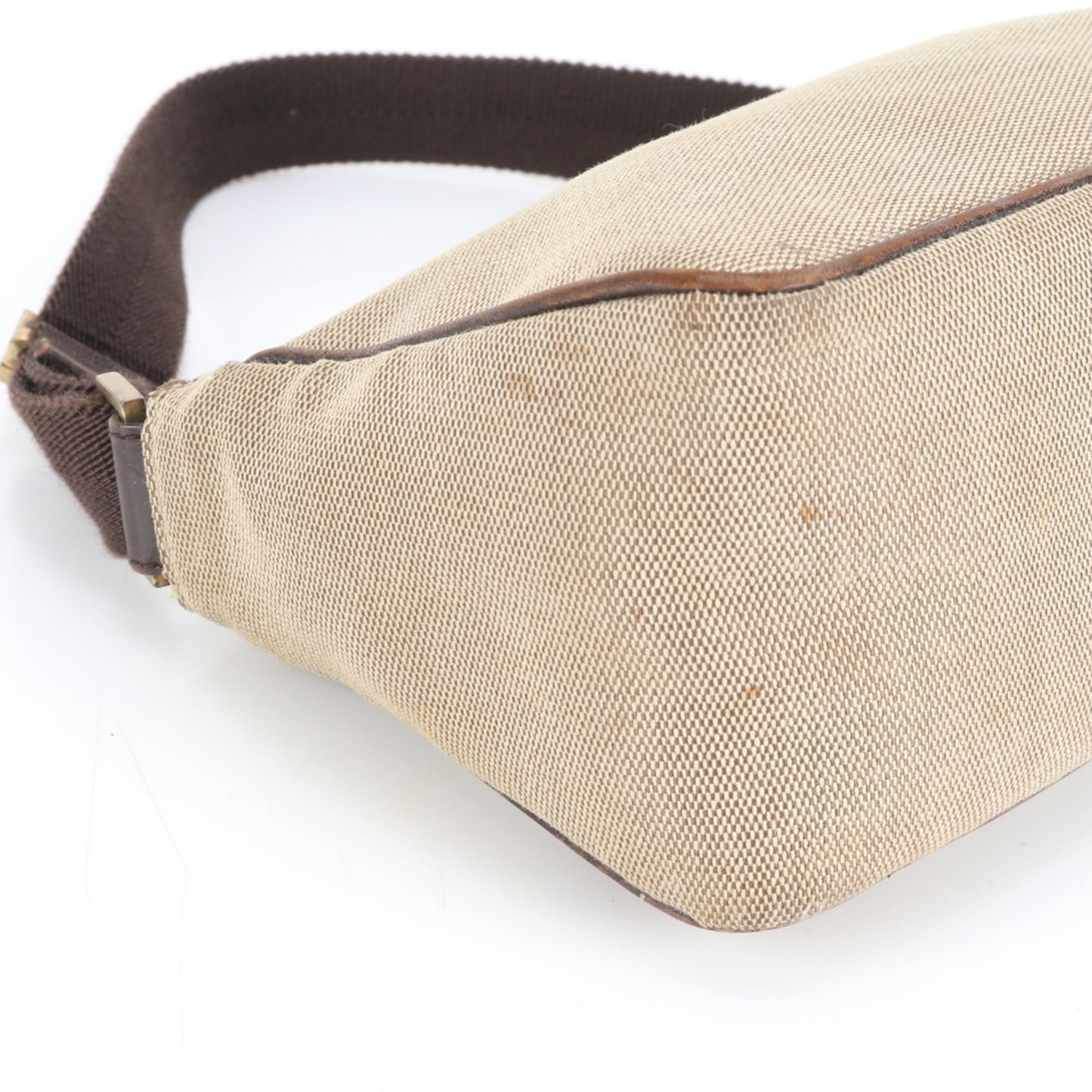 Gucci Beige Leather Canvas Handbag