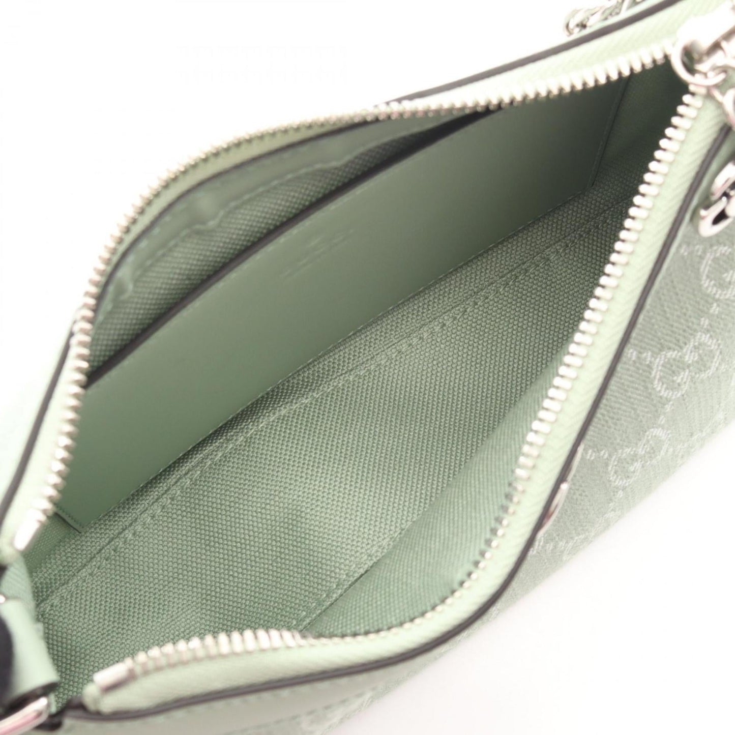 Gucci Green Canvas Leather Handbag Shoulder Bag