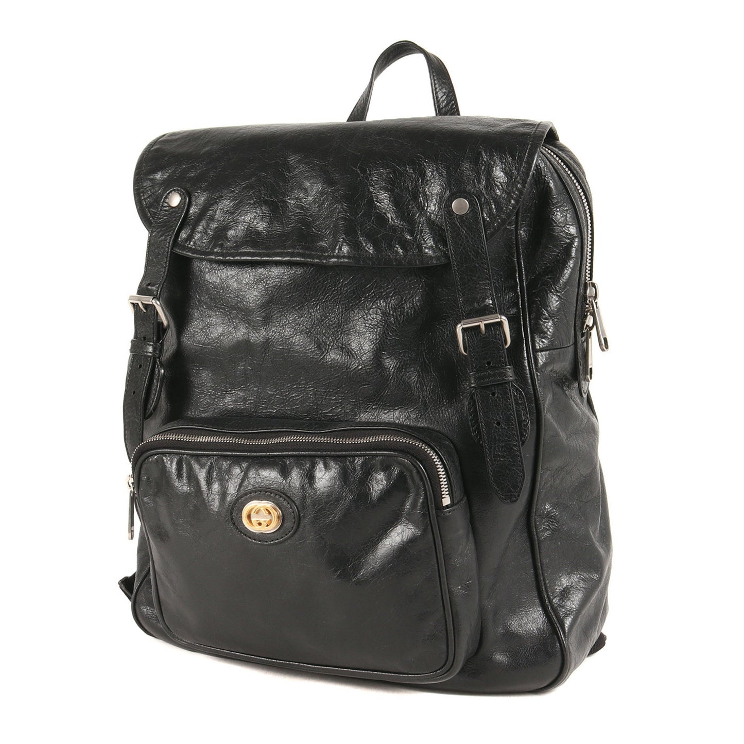 Gucci Black Leather Backpack