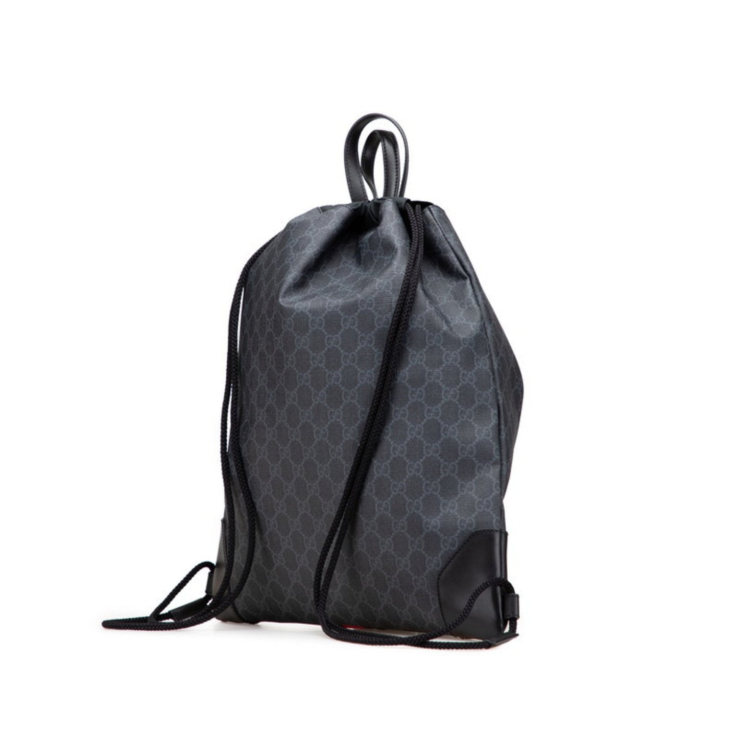 Gucci Black Gray Pvc Leather Backpack