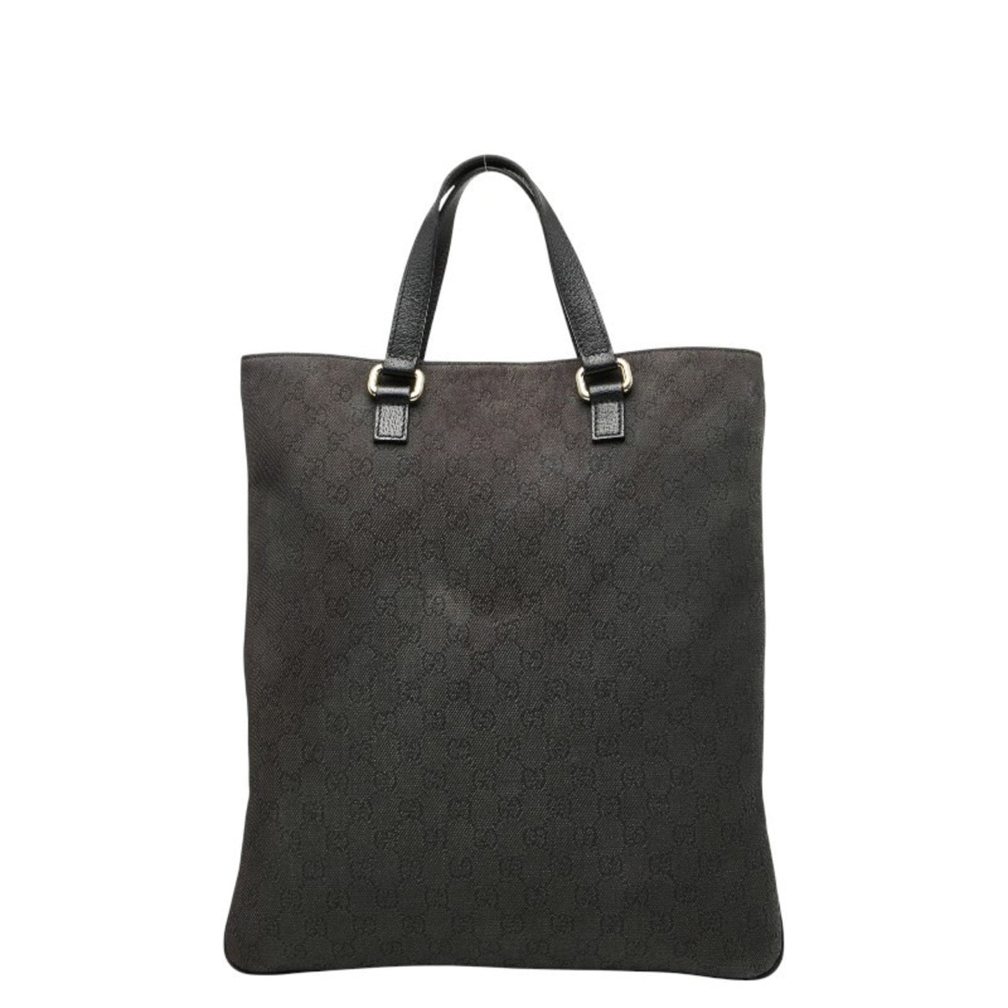 Gucci Black Canvas Leather Shoulder Bag Tote Bag