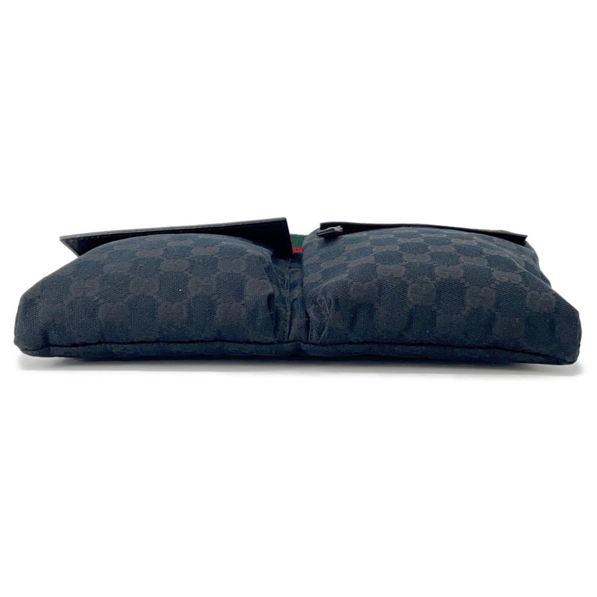 Gucci Sherry Line Black Gg Canvas Sling Bag