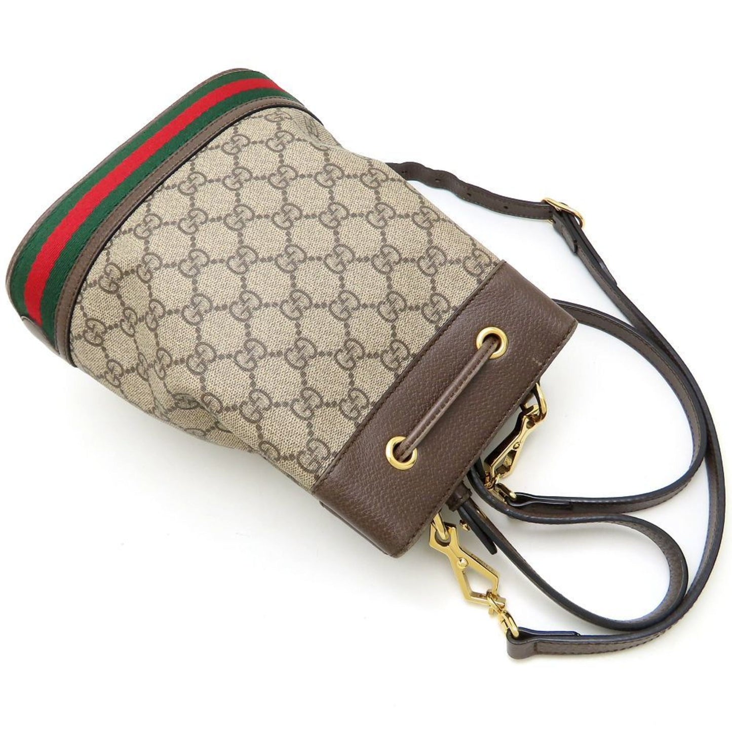 Gucci Beige Brown Gg Supreme Leather Handbag