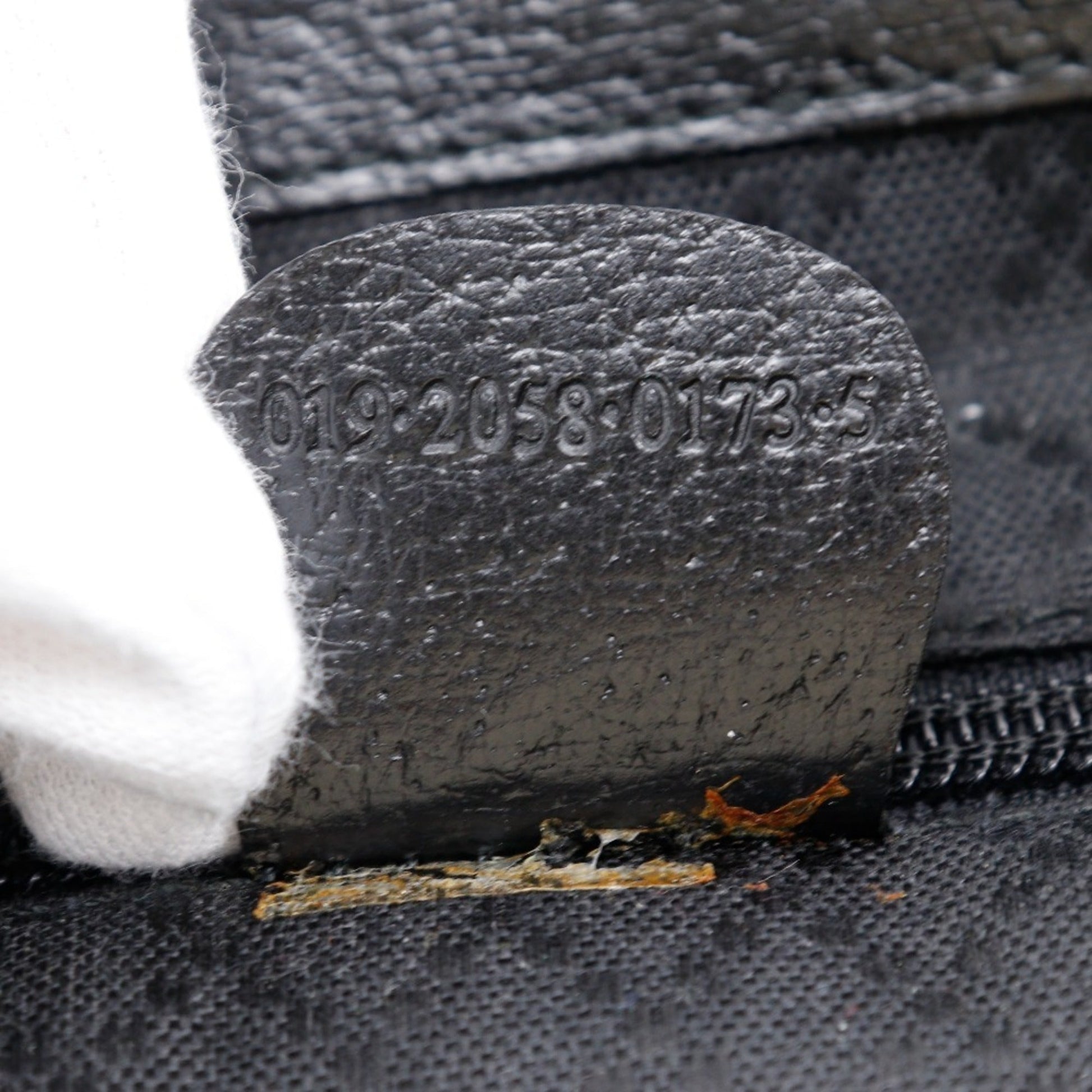 Gucci Black Nylon Canvas Leather Backpack