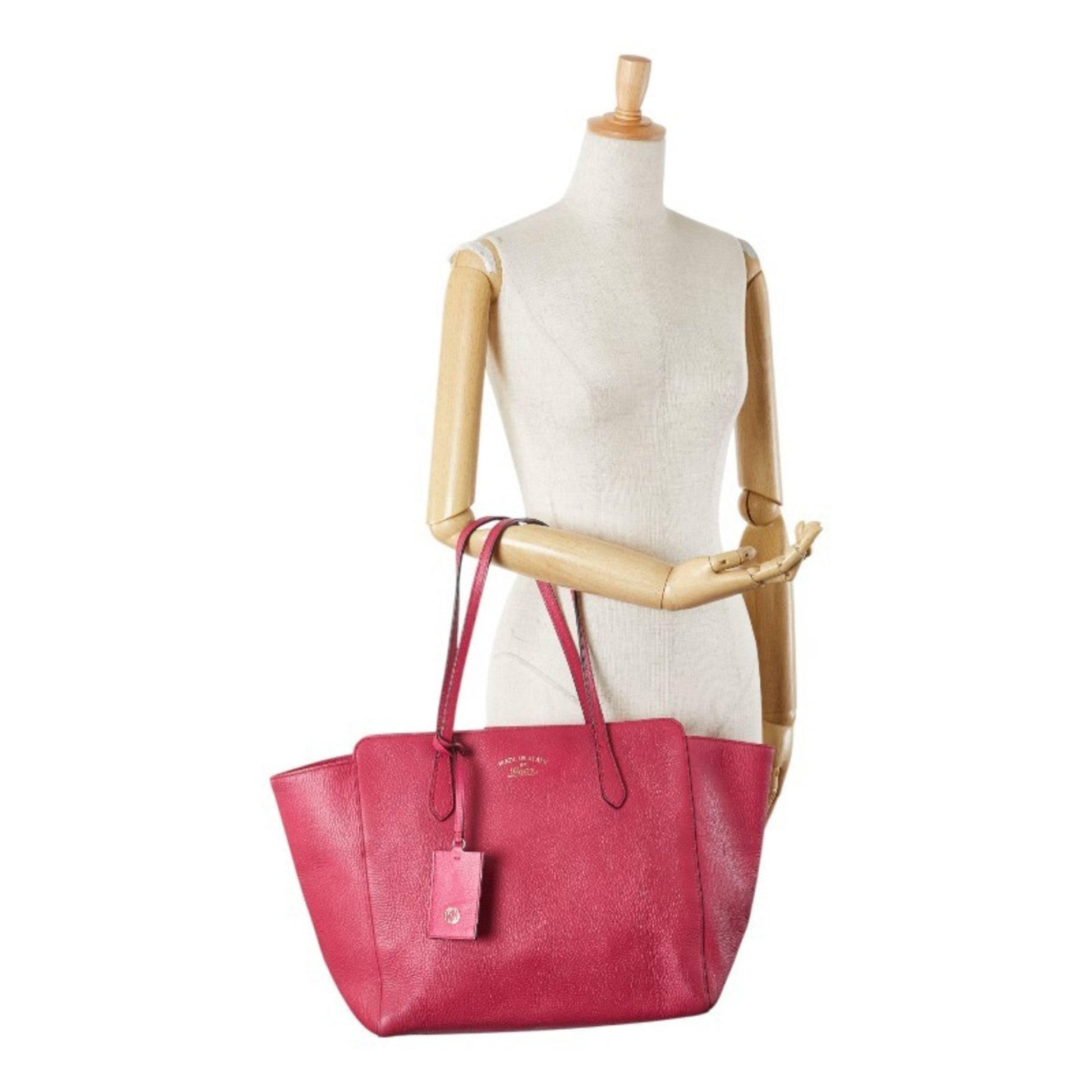 Gucci Pink Leather Shoulder Bag Tote Bag