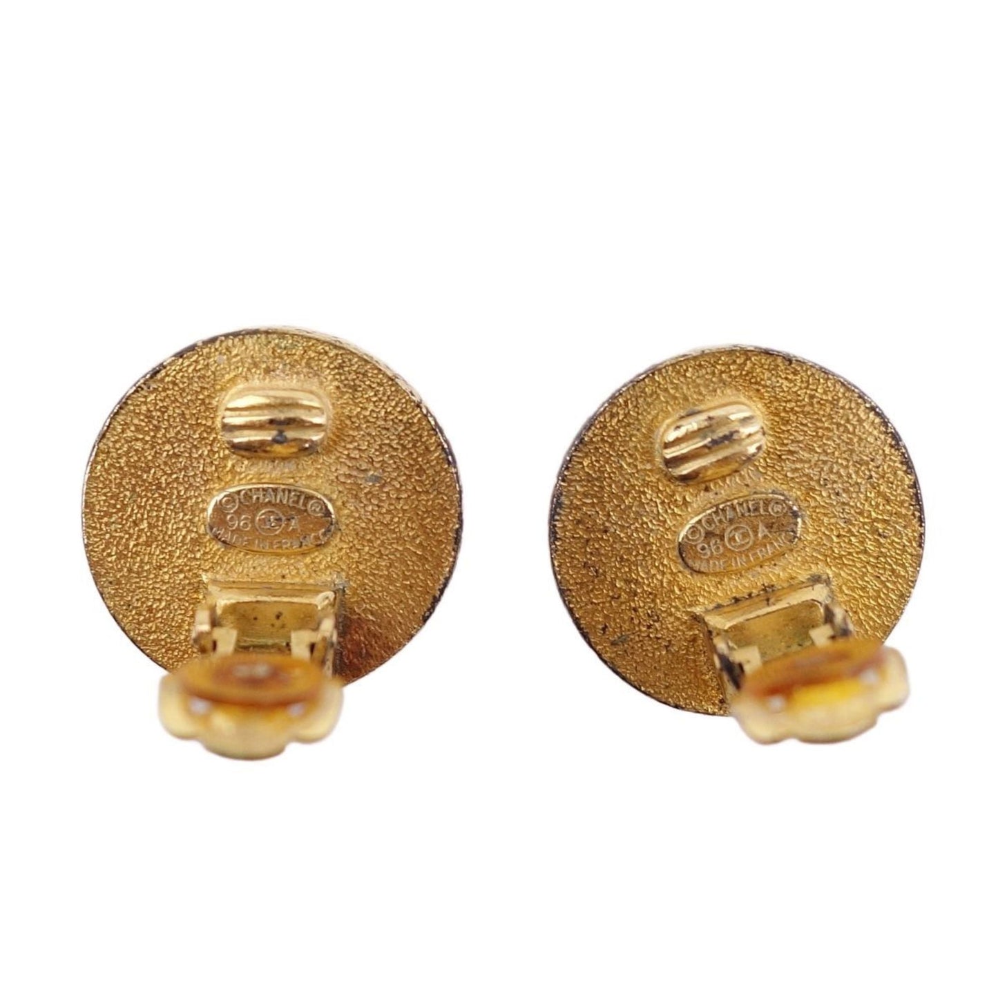 Chanel Earrings 96A Cocomark Women's Black/Gold