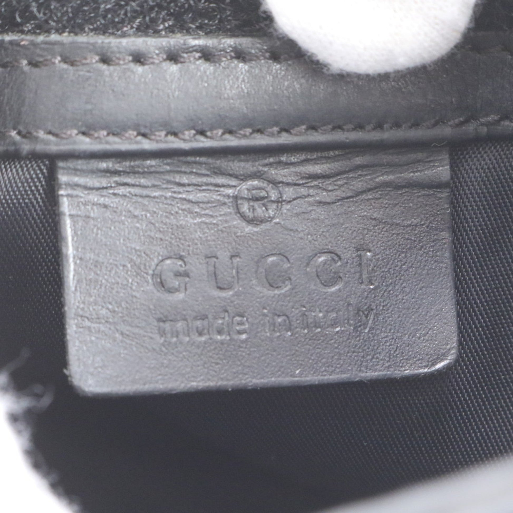 Gucci Black Purple Leather Canvas Shoulder Bag