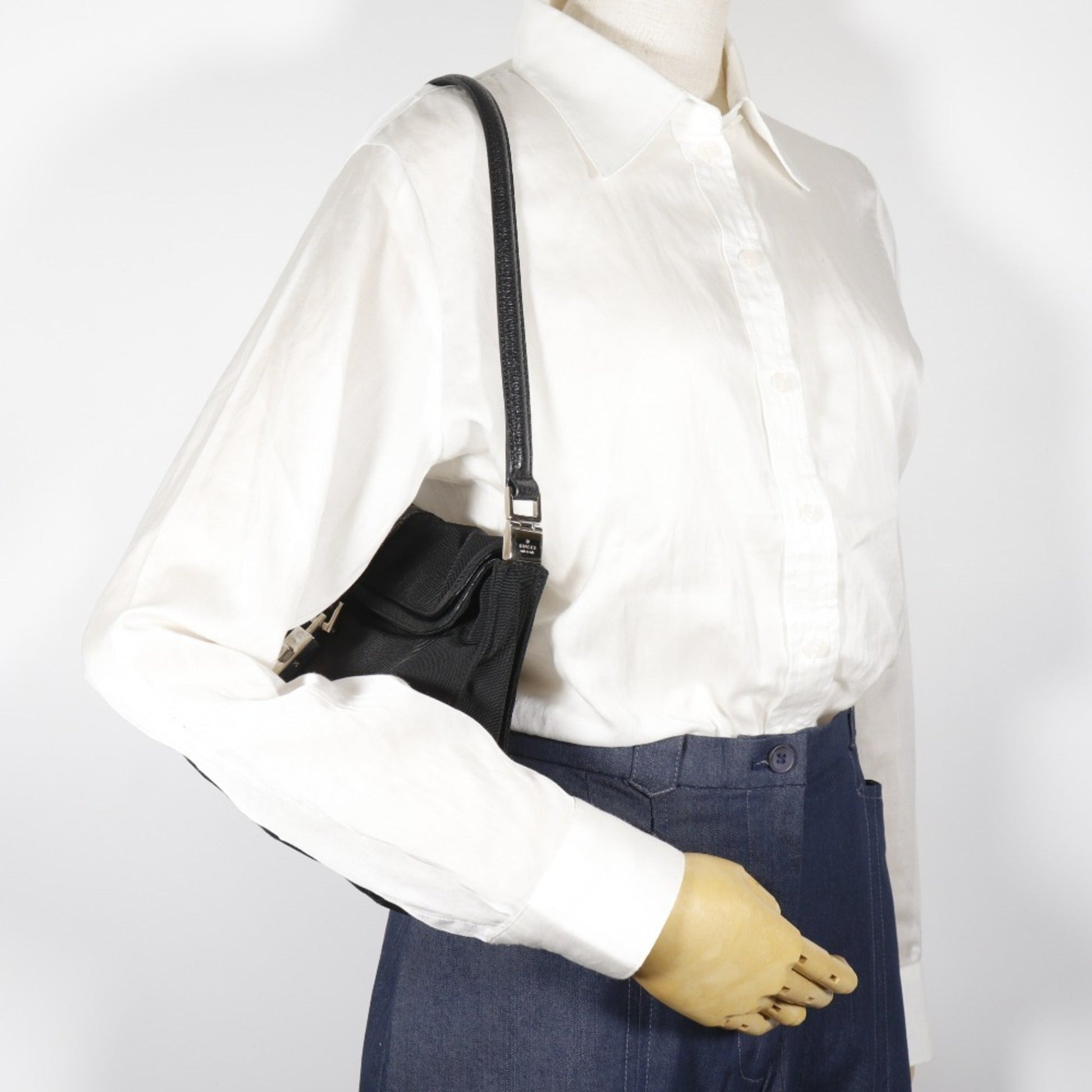 Gucci Black Nylon Canvas Shoulder Bag