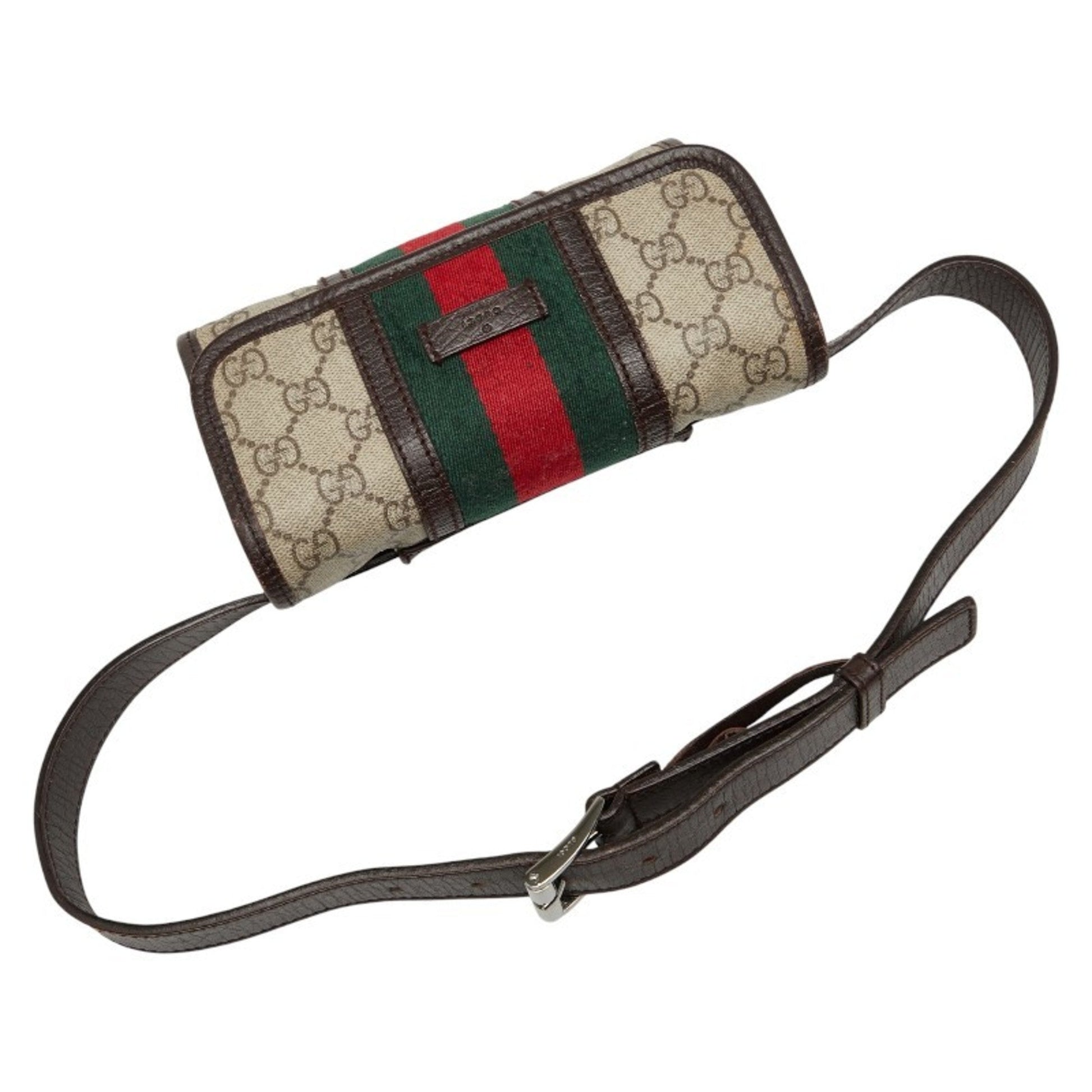 Gucci Sherry Line Beige Multi-Color Pvc Leather Sling Bag