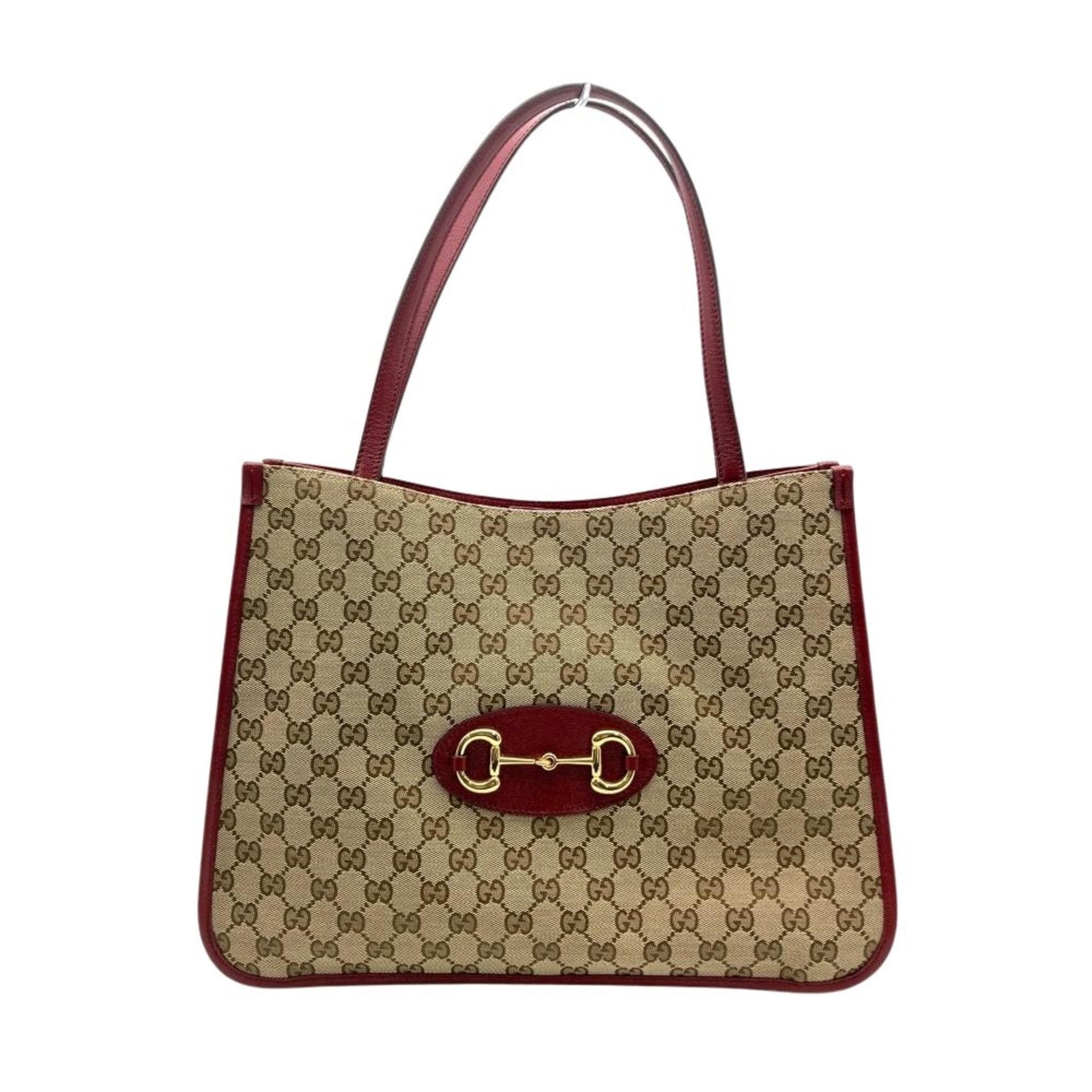 Gucci Beige Gg Canvas Leather Tote Bag