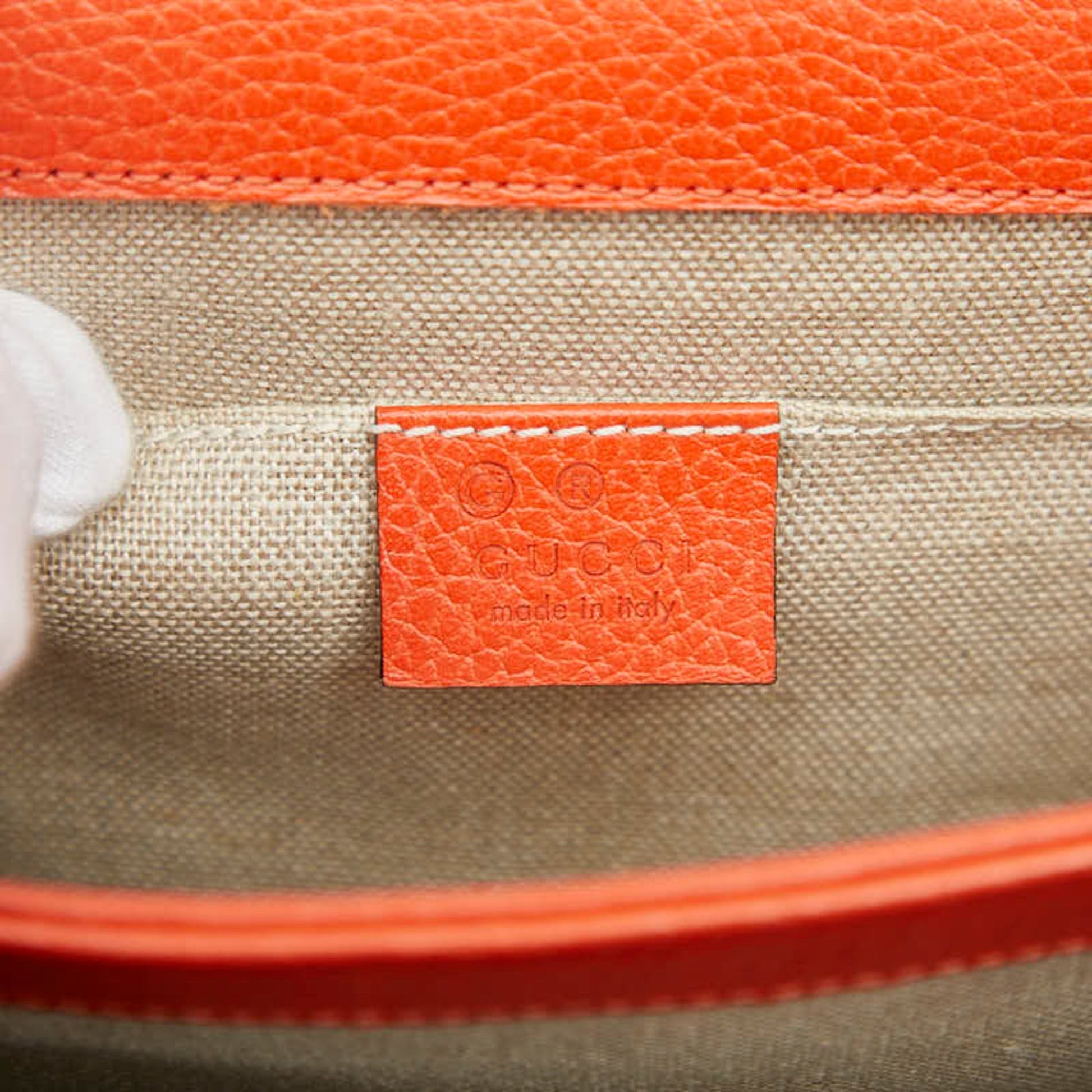 Gucci Orange Leather Shoulder Bag