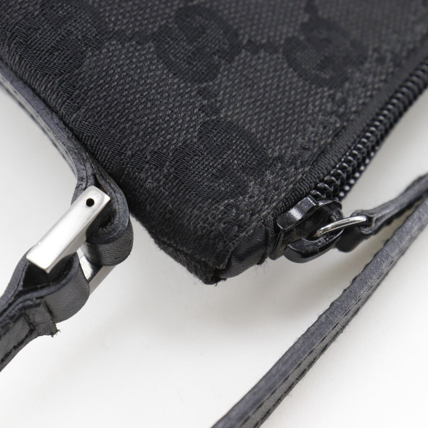 Gucci Black Gg Canvas Pouch