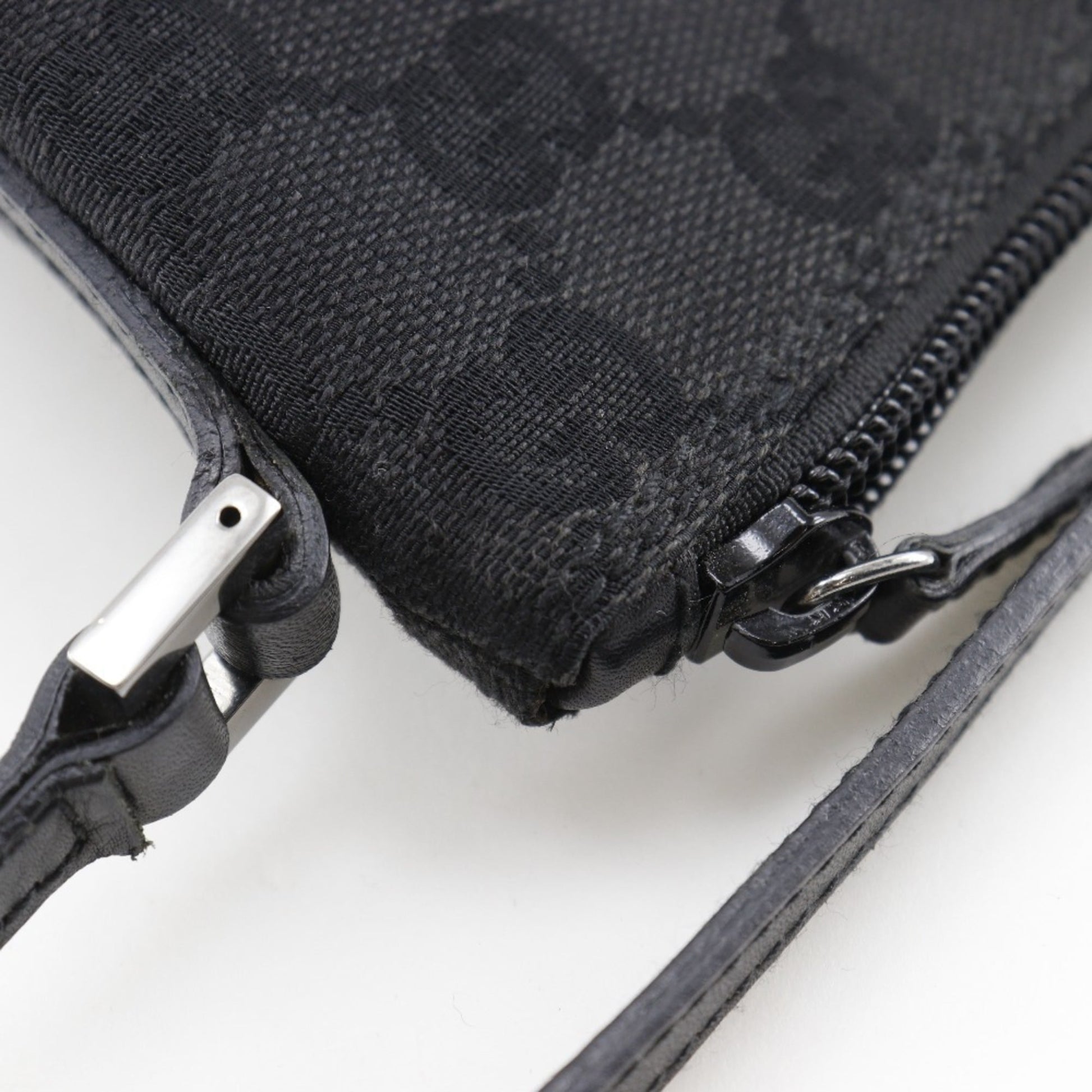 Gucci Black Gg Canvas Pouch