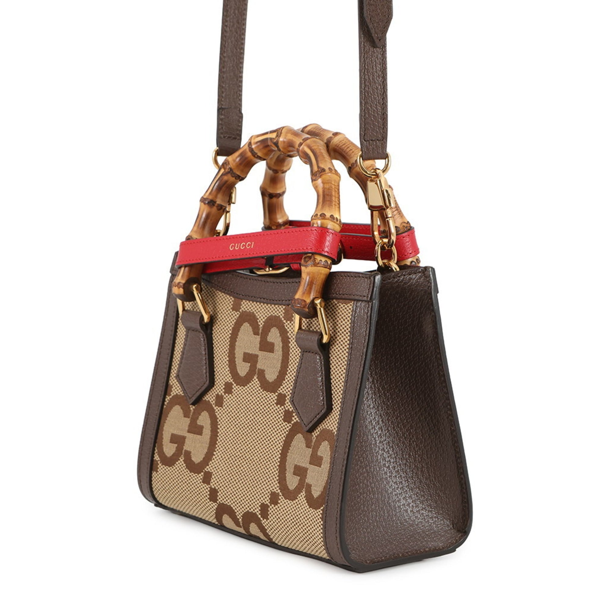 Gucci Beige Brown Gg Canvas Leather Handbag