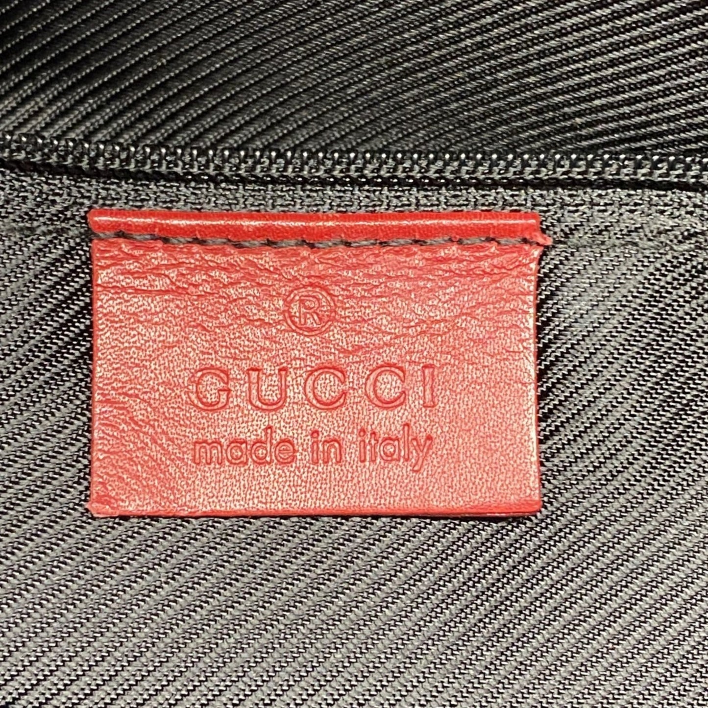 Gucci Beige Black Red Color Canvas Tote Bag
