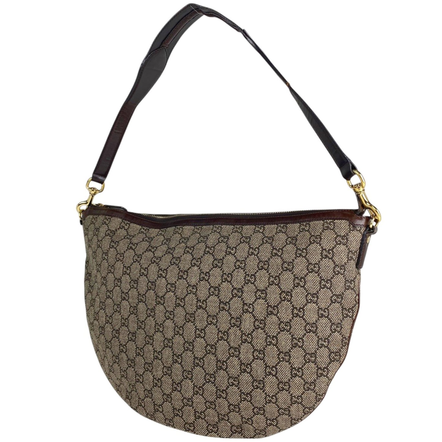 Gucci Brown Fabric Leather Shoulder Bag