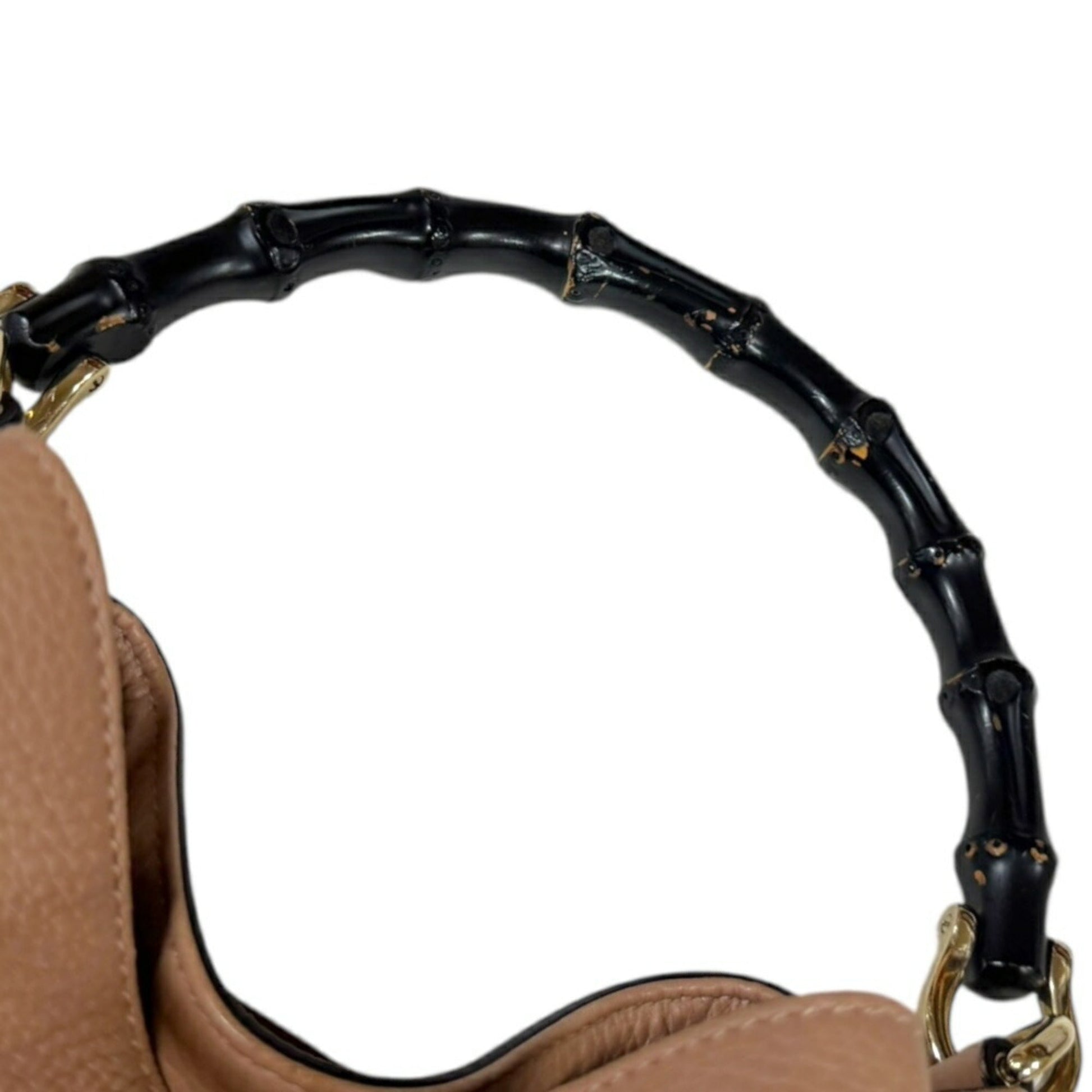 Gucci Beige Bamboo Leather Shoulder Bag
