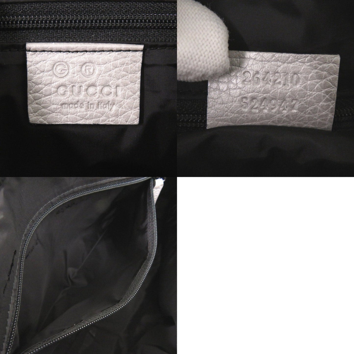 Gucci Gg Canvas Silver Gg Canvas Leather Handbag