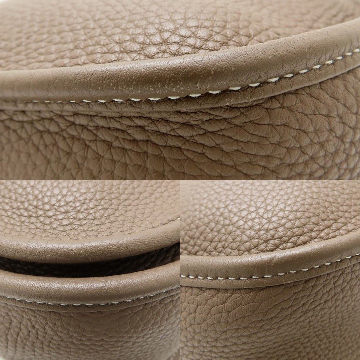 Hermes Evelyne Etoupe Taurillon Clemence Shoulder Bag Leather Gray Shoulder Bag 1