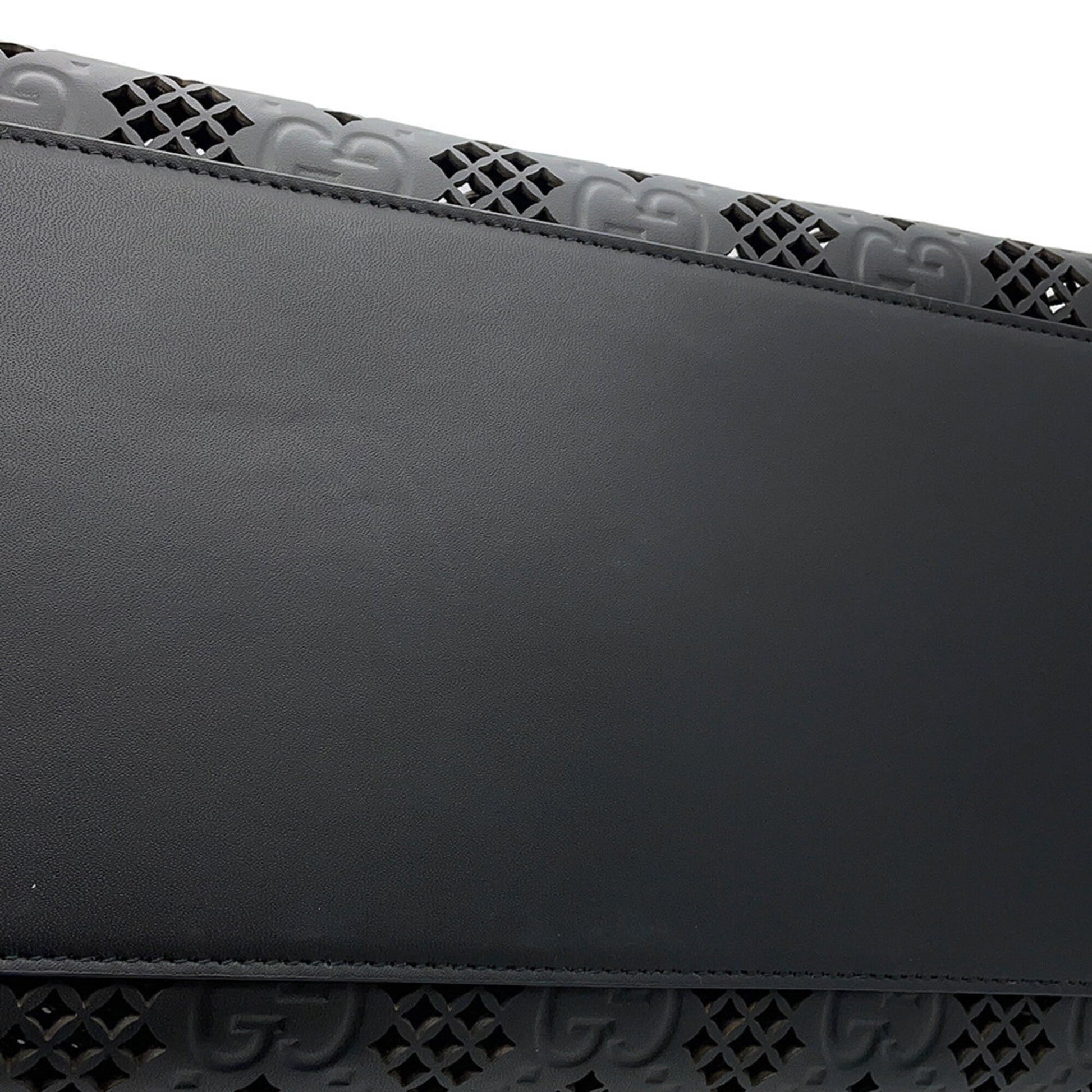 Gucci Black Gg Leather Tote Bag