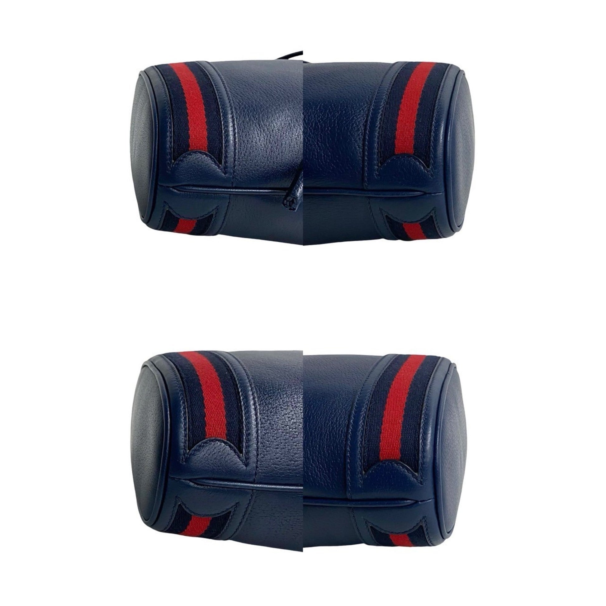 Gucci Navy Red Color Leather Handbag Shoulder Bag