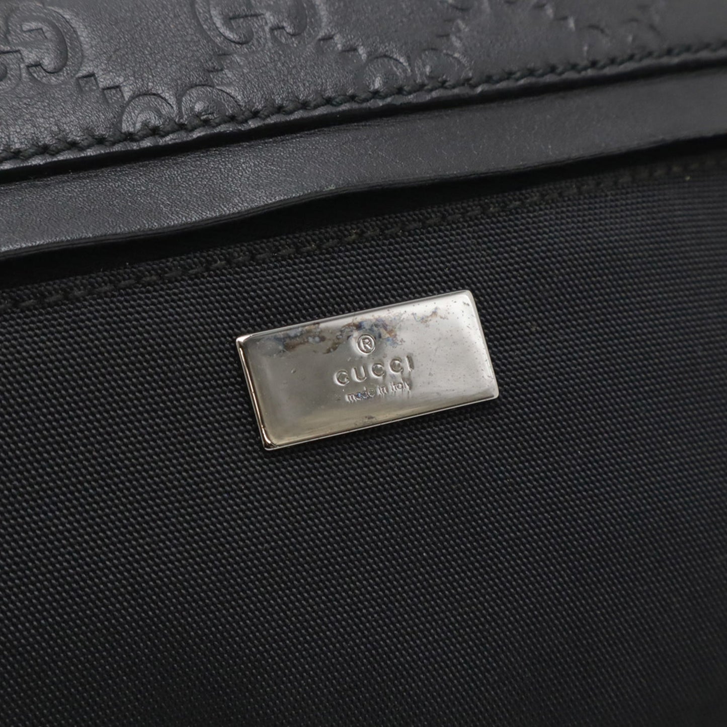 Gucci Black Nylon Canvas Leather Fanny Pack Pouch