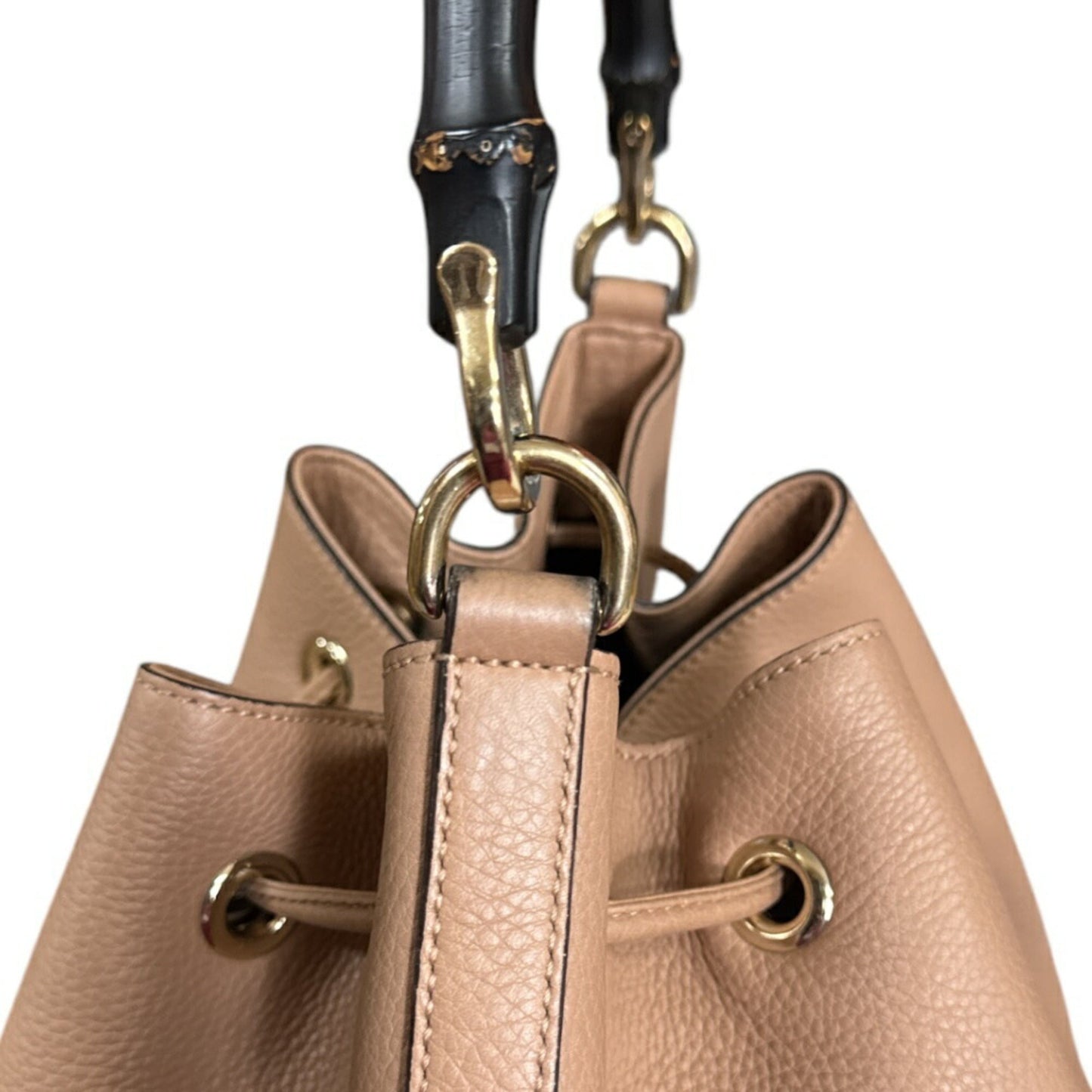 Gucci Beige Bamboo Leather Shoulder Bag