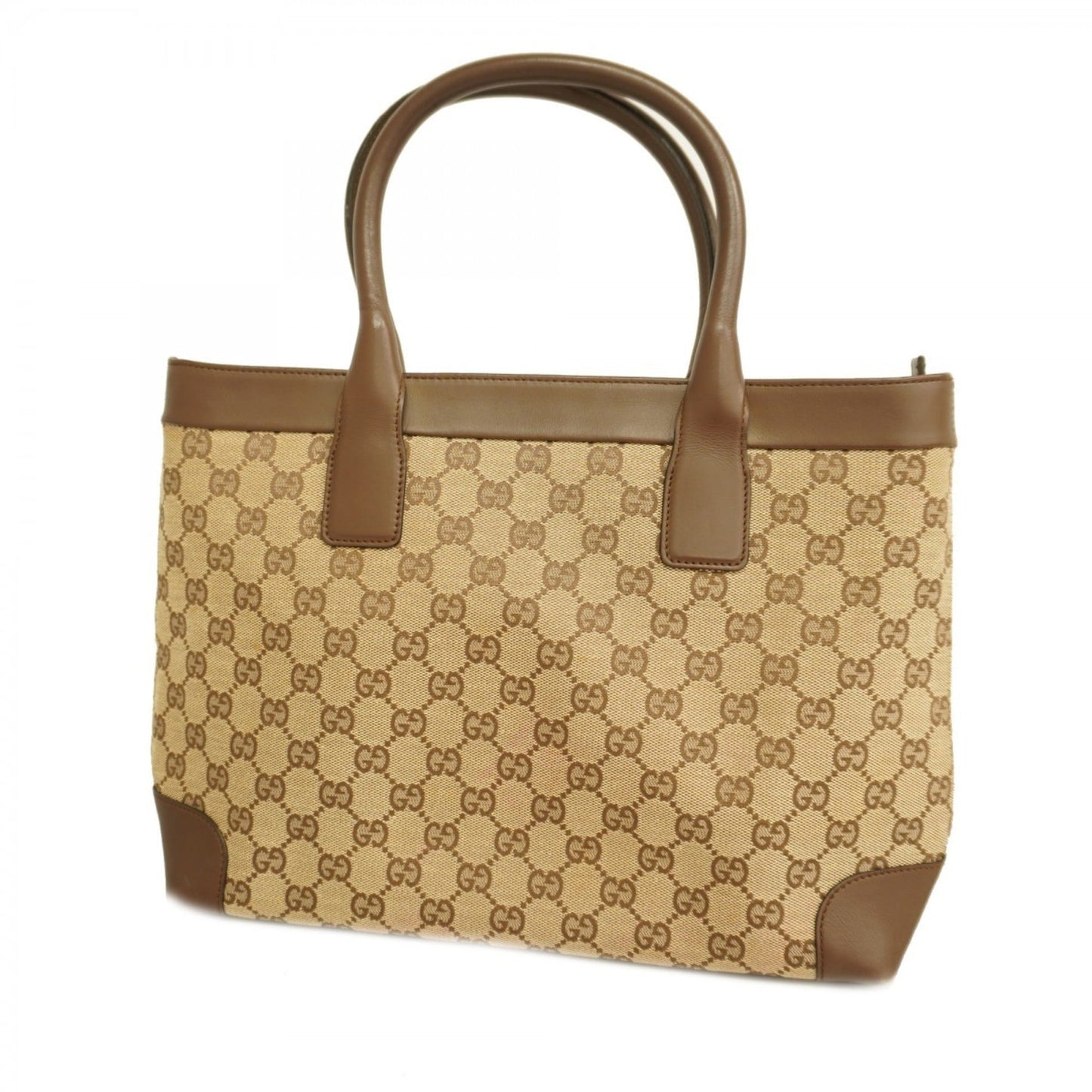 Gucci Beige Brown Canvas Tote Bag