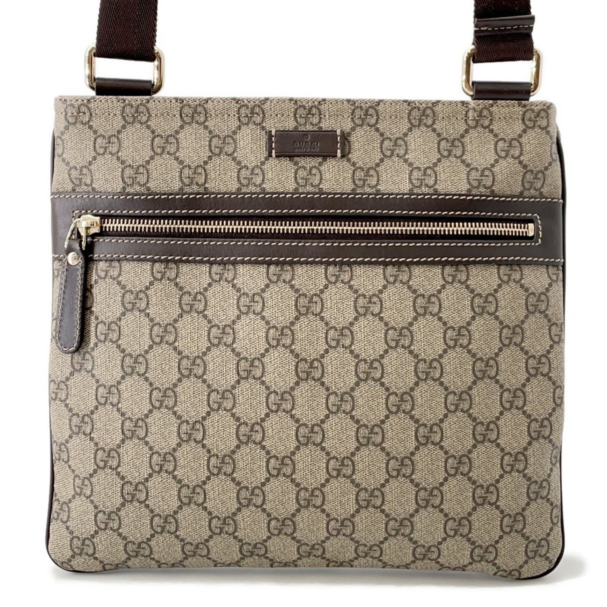 Gucci Brown Gg Supreme Leather Shoulder Bag