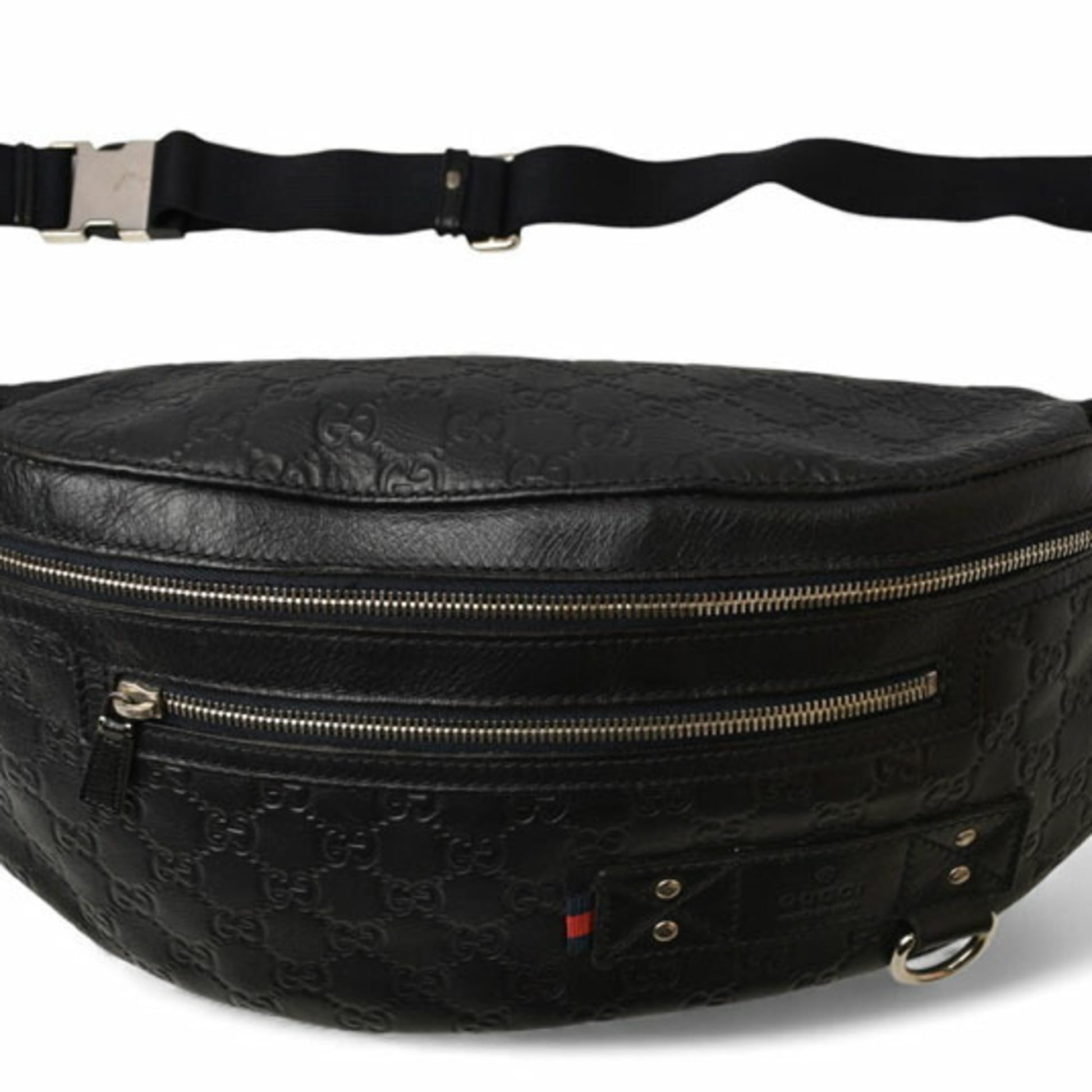 Gucci Navy Red Color Leather Sling Bag