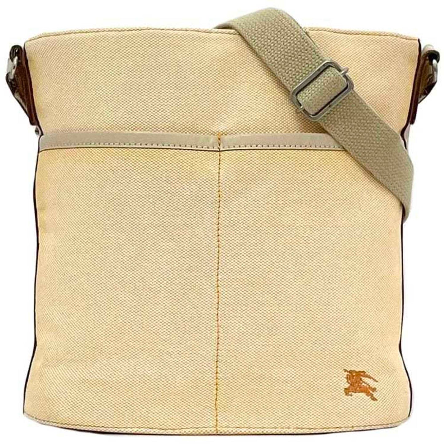 Burberry Shoulder Bag Canvas Beige Orange
