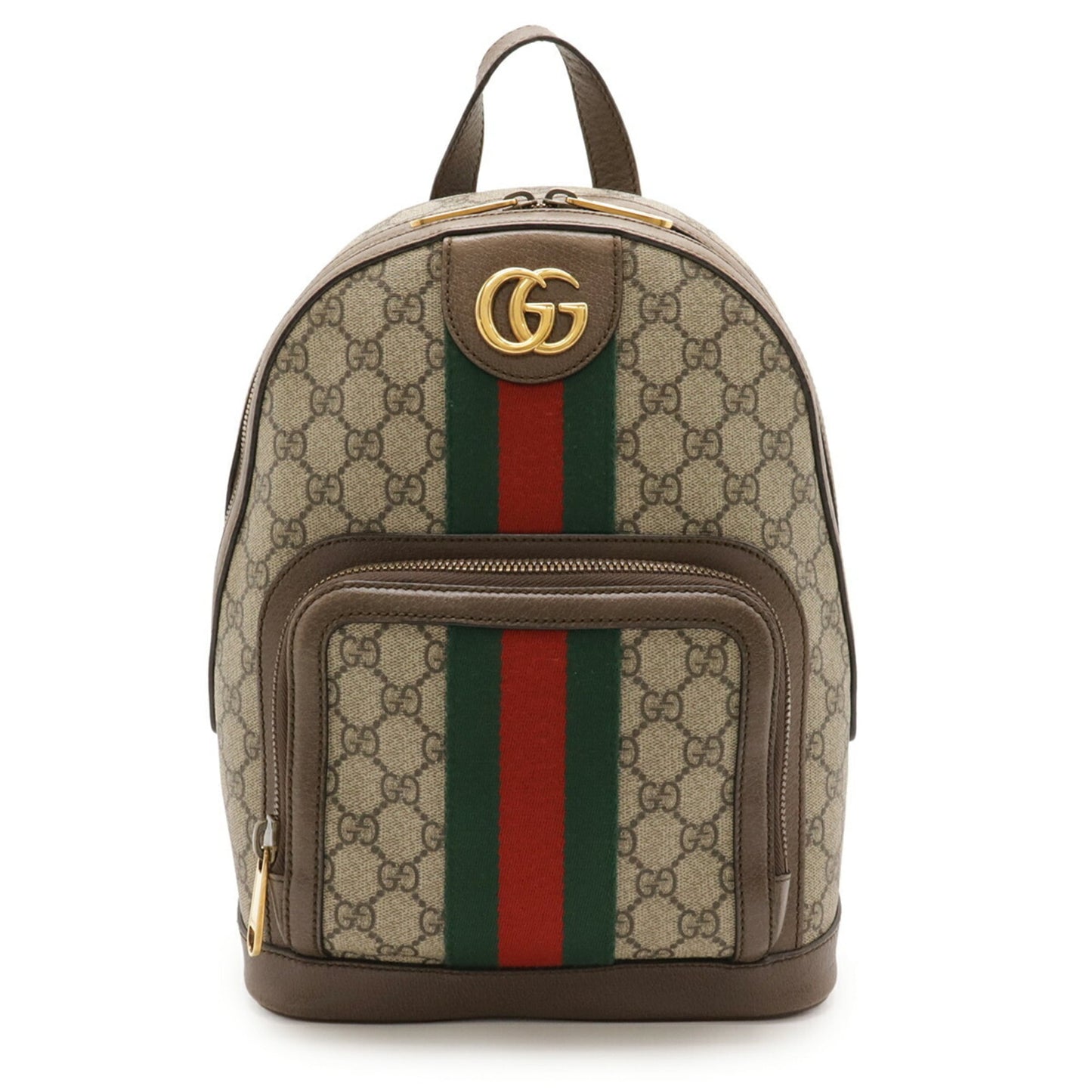 Gucci Beige Brown Green Red Color Gg Supreme Canvas Pvc Leather Backpack