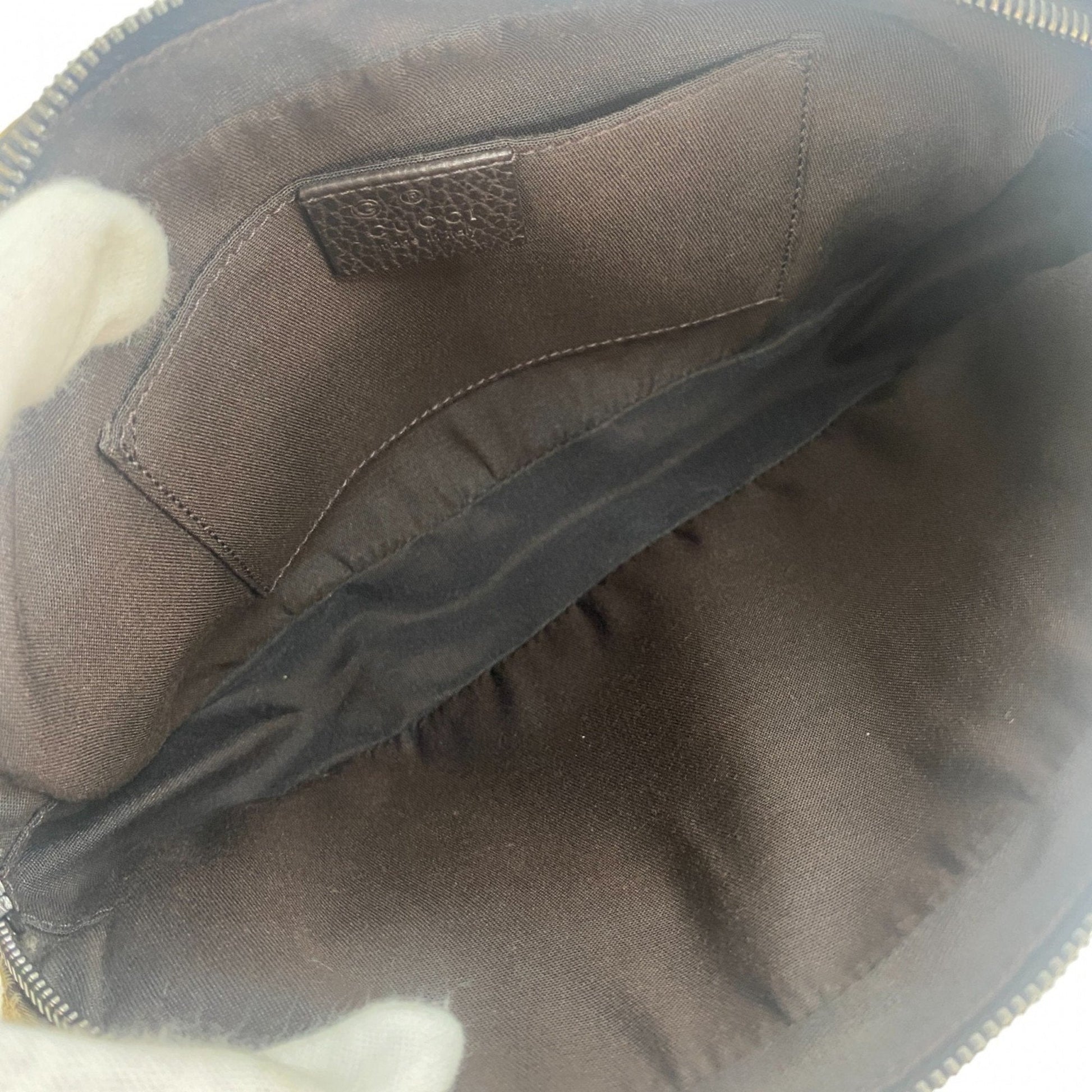 Gucci Brown Canvas Leather Pouch Sling Bag