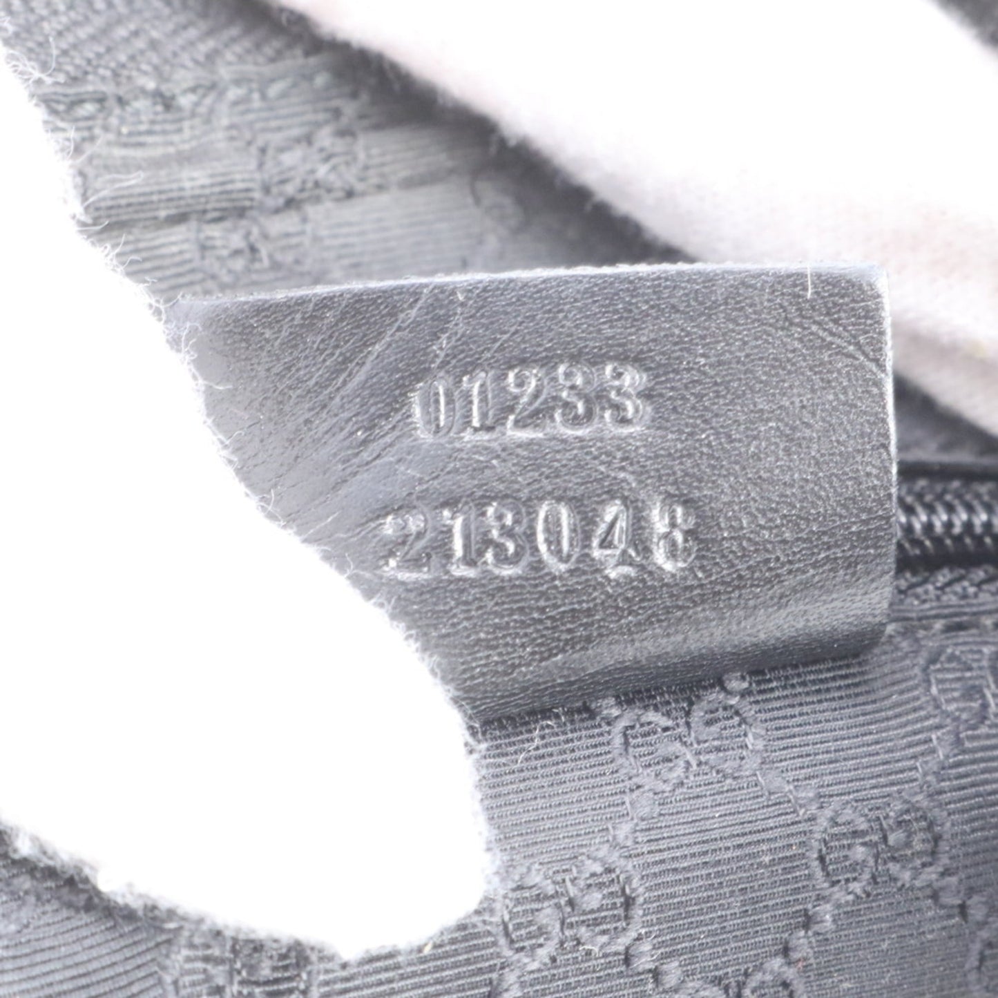 Gucci Black Leather Canvas Shoulder Bag