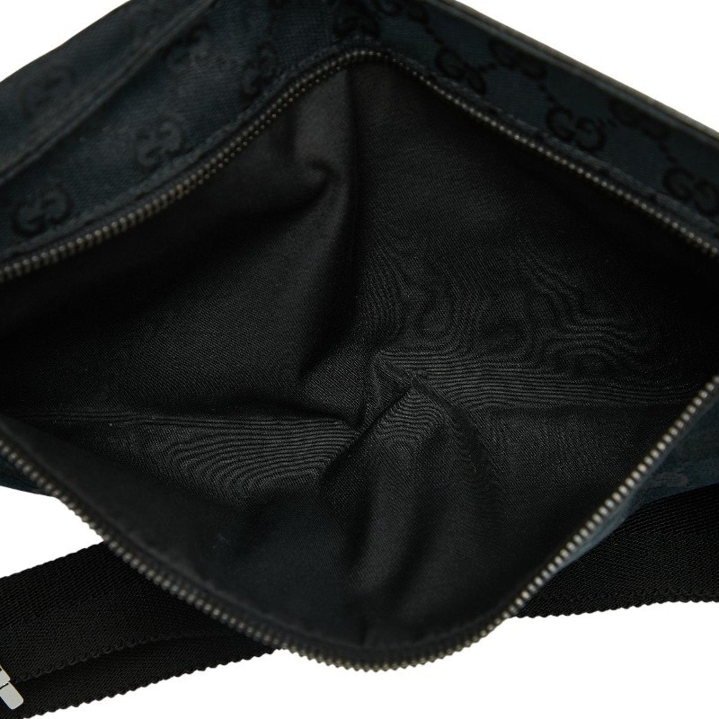 Gucci Black Canvas Leather Fanny Pack Shoulder Bag