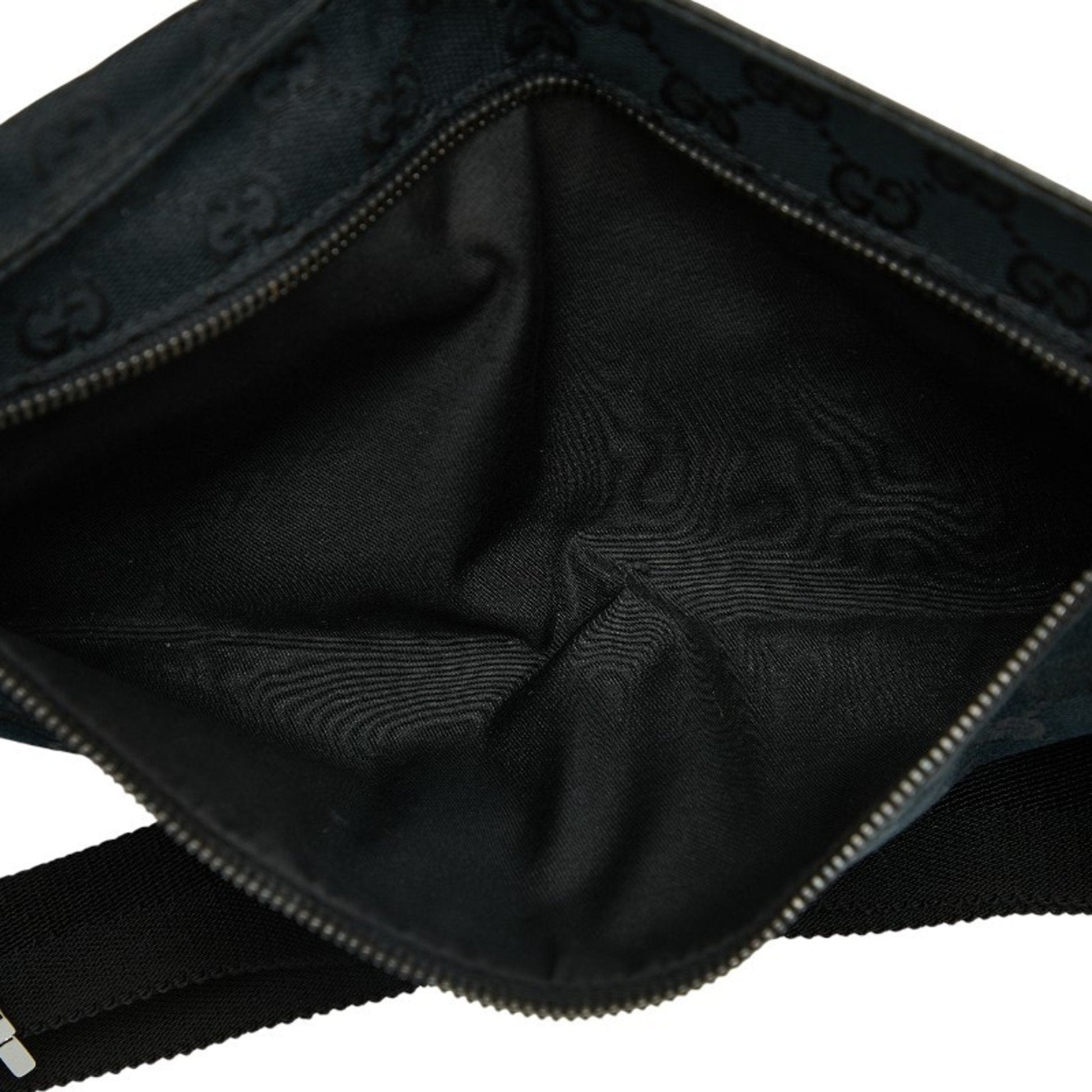 Gucci Black Canvas Leather Fanny Pack Shoulder Bag