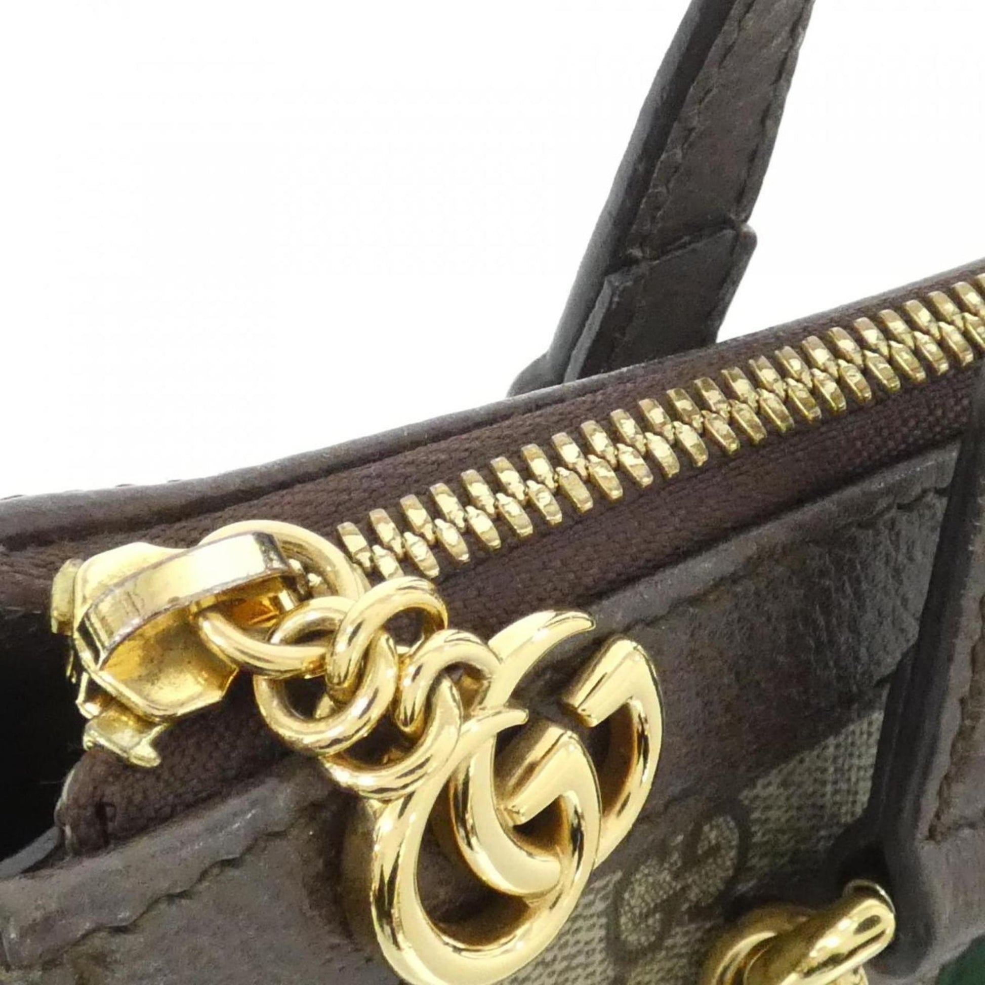 Gucci Beige Brown Gg Supreme Canvas Leather Handbag