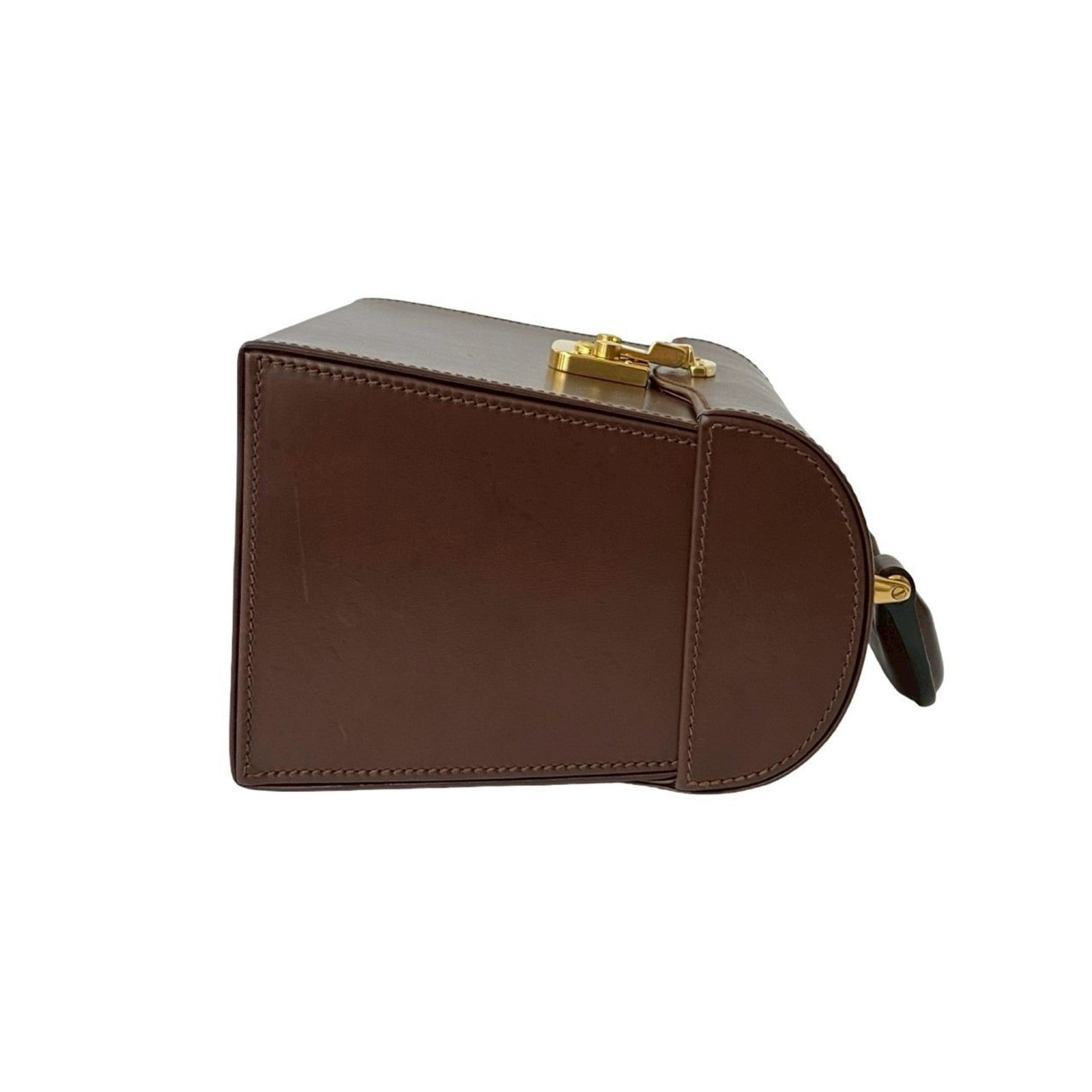 Gucci Brown Leather Handbag Vanity Bag