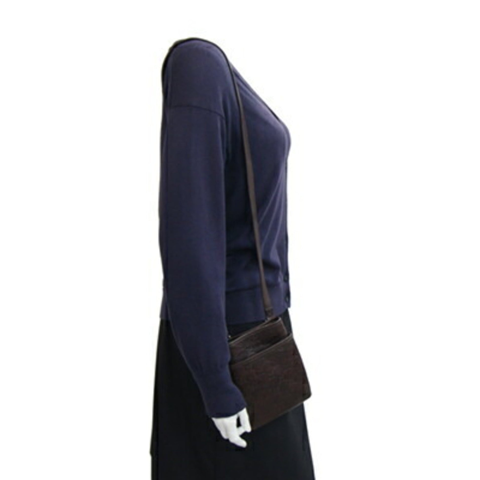 Gucci Dark Brown Leather Pochette Shoulder Bag