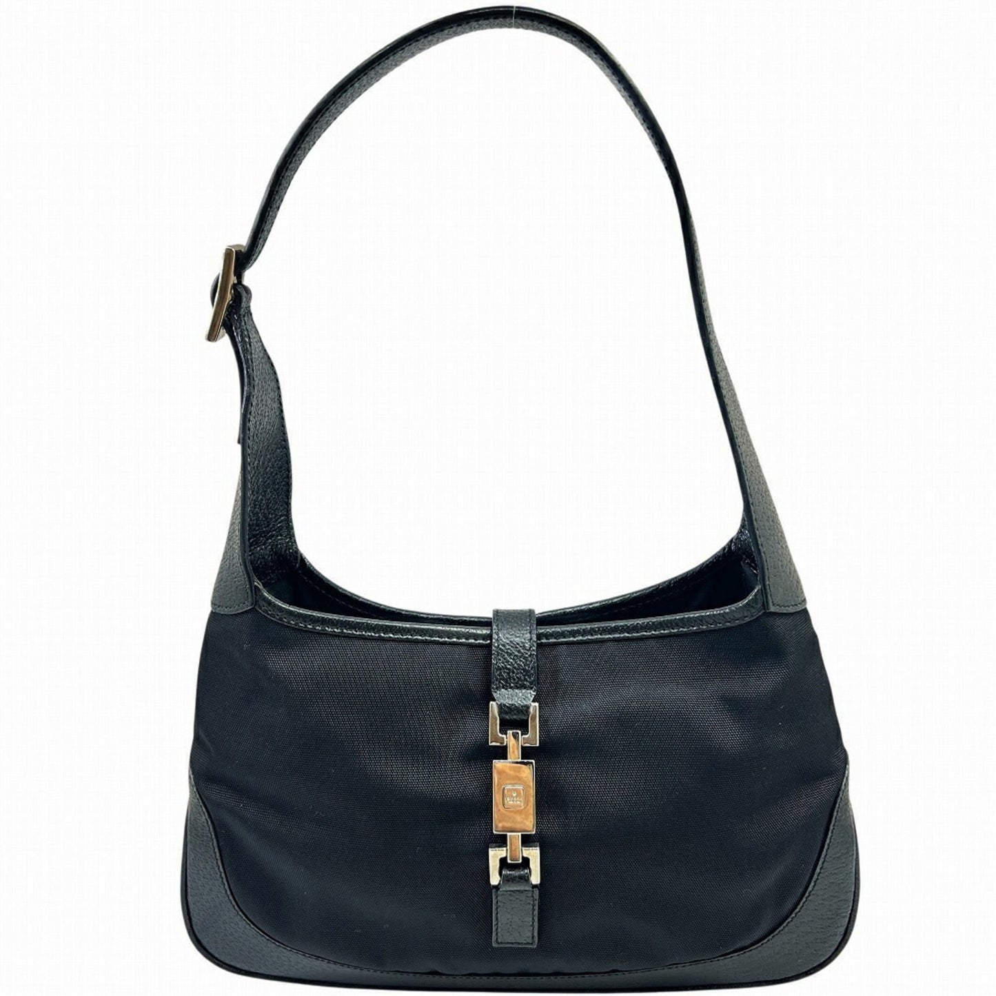 Gucci Black Canvas Leather Handbag
